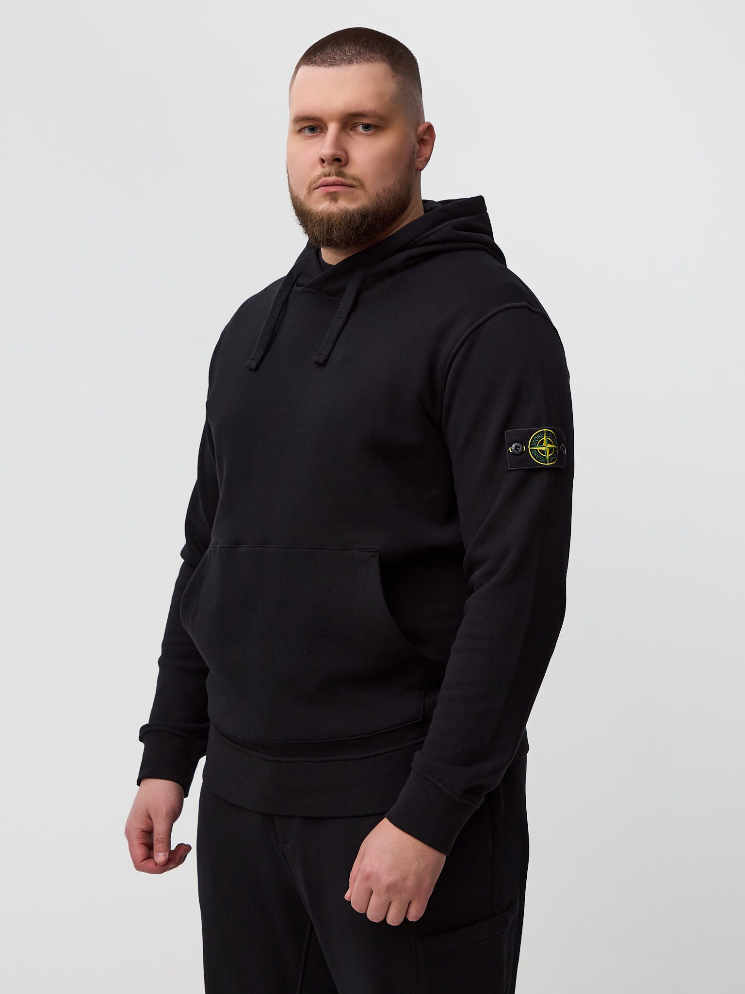 Худи Stone Island черная 64151 (весна-лето) - цвет Черный