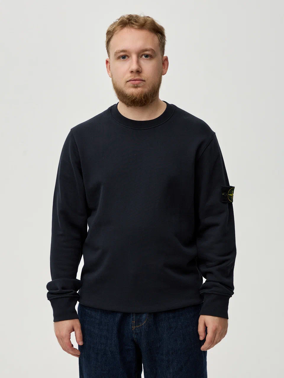 Свитшот Stone Island темно-синий 63051 (весна-лето) - цвет Темно-синий