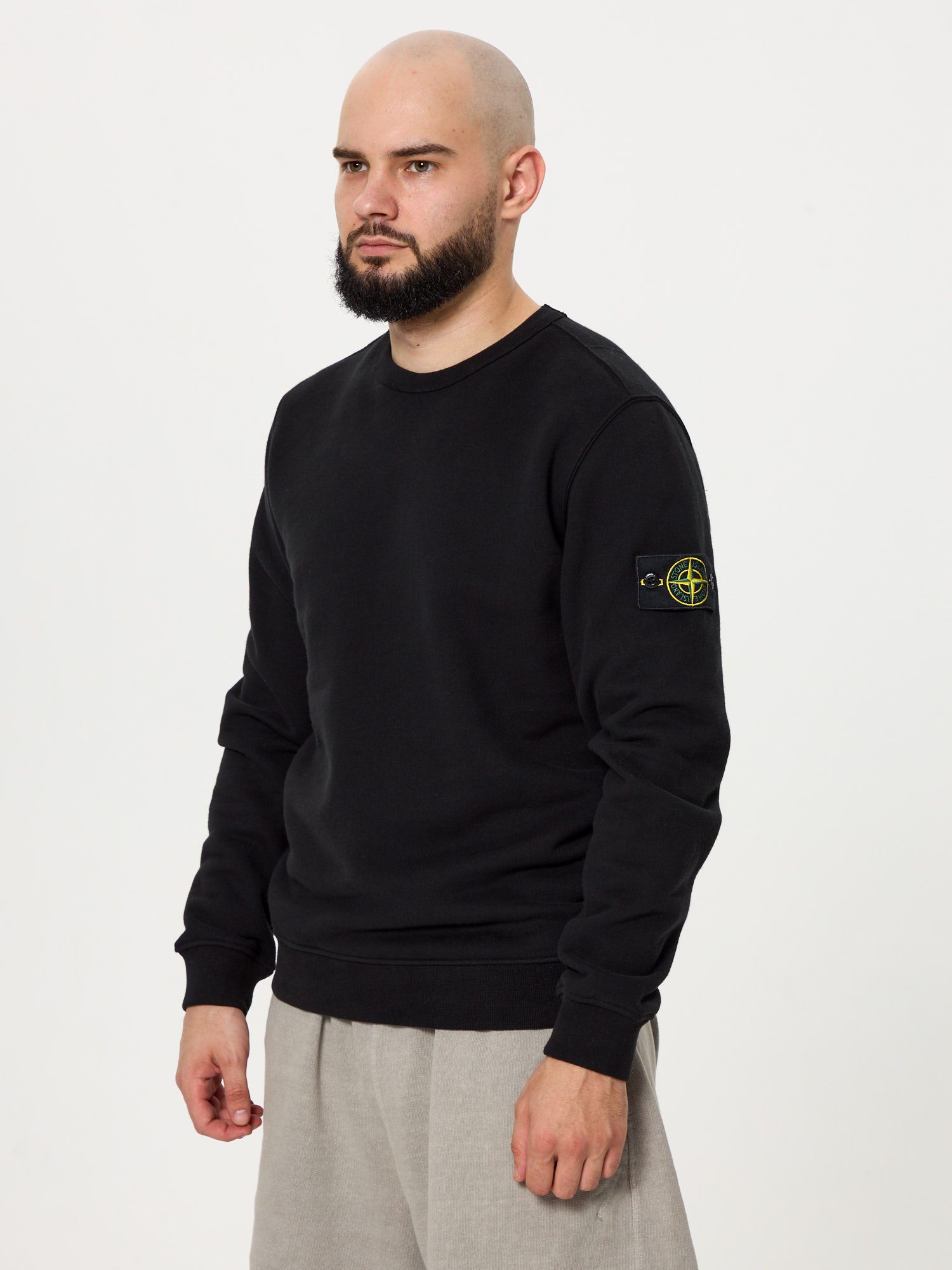 Свитшот Stone Island черный 62420 (осень-зима) - цвет Черный