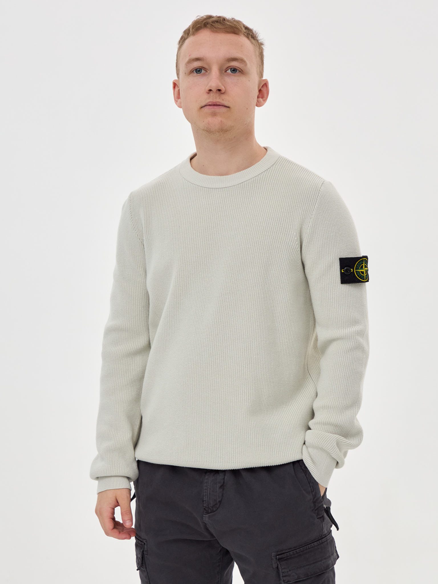 Свитшот-джемпер Stone Island 550D8 светло-серый (весна-лето) - цвет Светло-серый