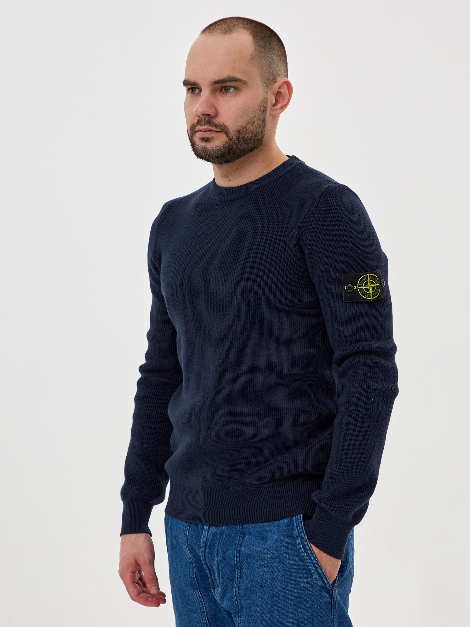 Свитшот-джемпер Stone Island 550D8 темно-синий (весна-лето) - цвет Темно-синий