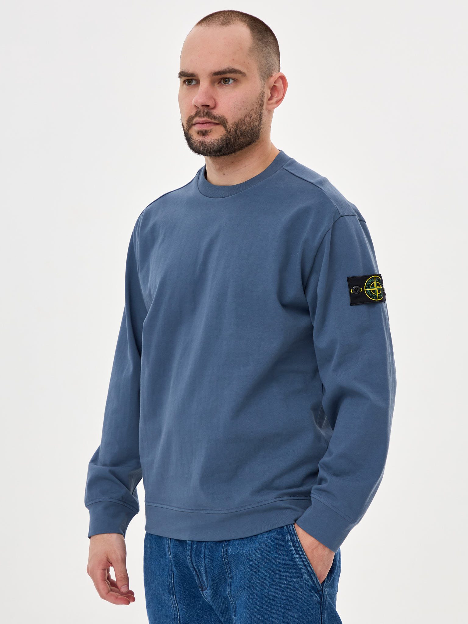 Лонгслив легкий Stone Island синий 63750 - цвет Синий
