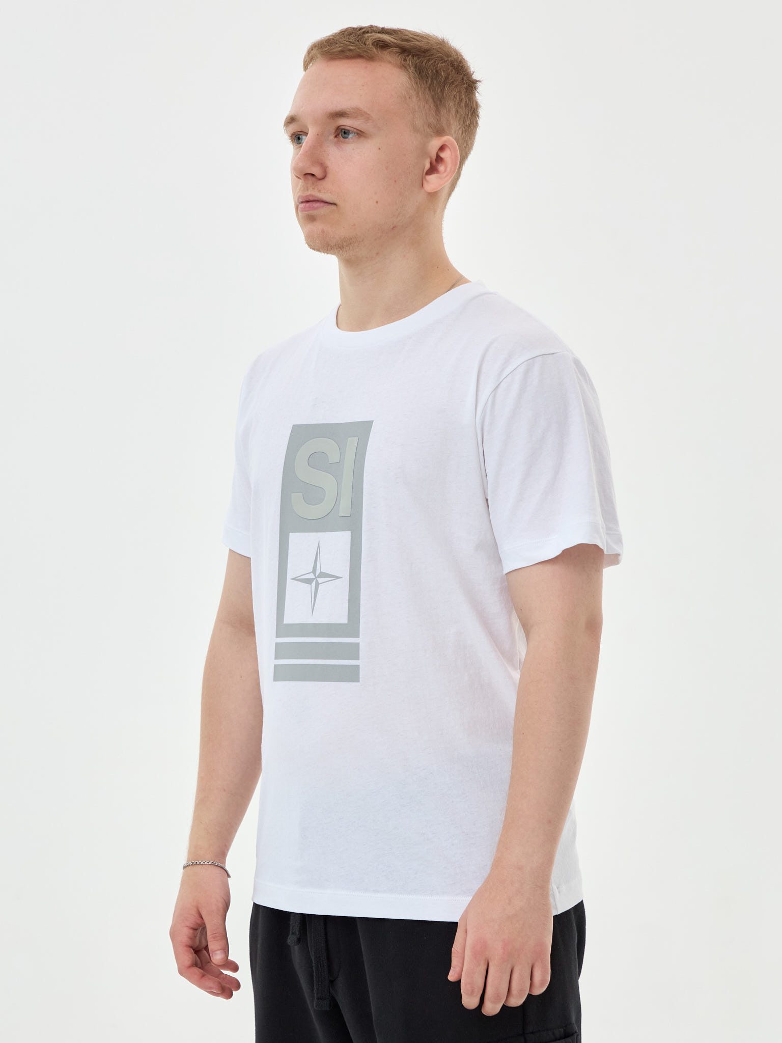 Футболка с принтом Stone Island 2NS92 белая - цвет Белый