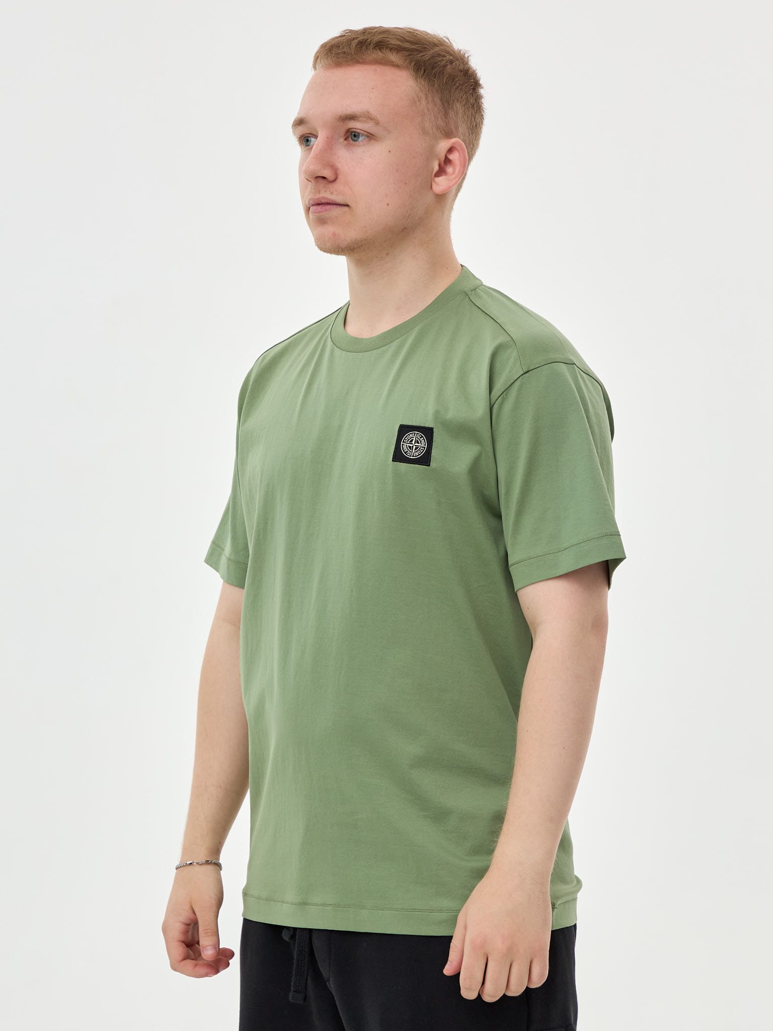 Футболка Stone Island PATCH PROGRAM 24113 хаки - цвет Зеленый (хаки)