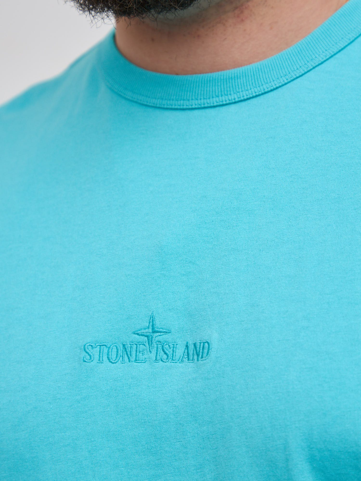 Футболка оверсайз Stone Island 20444 голубая