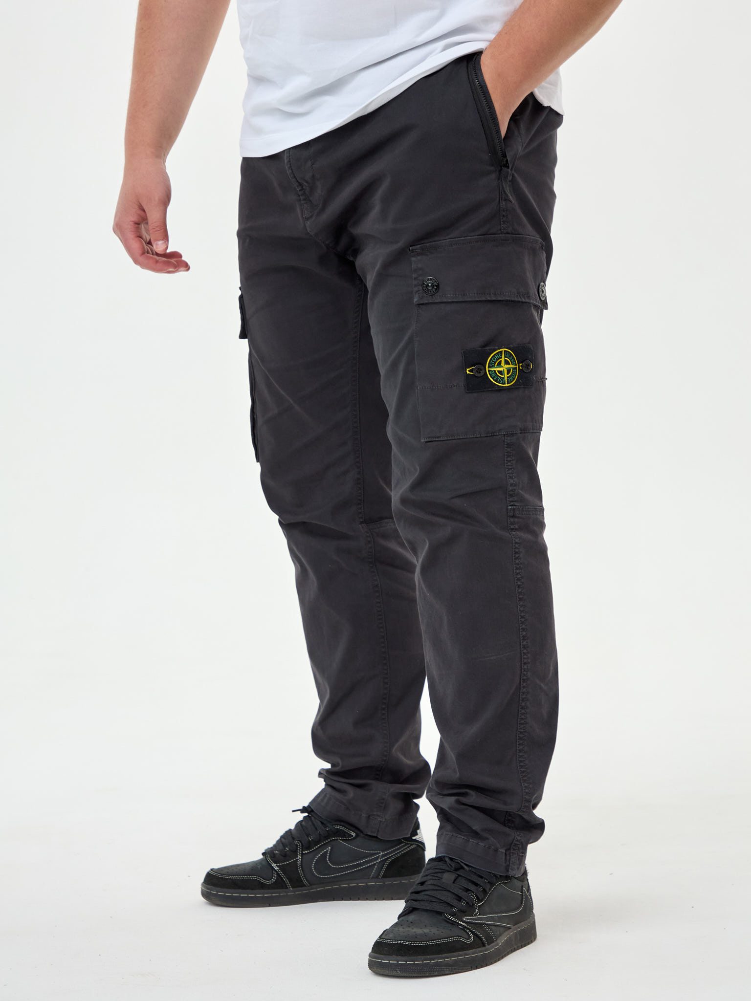 Штаны карго Stone Island черные 303L1 - цвет Черный