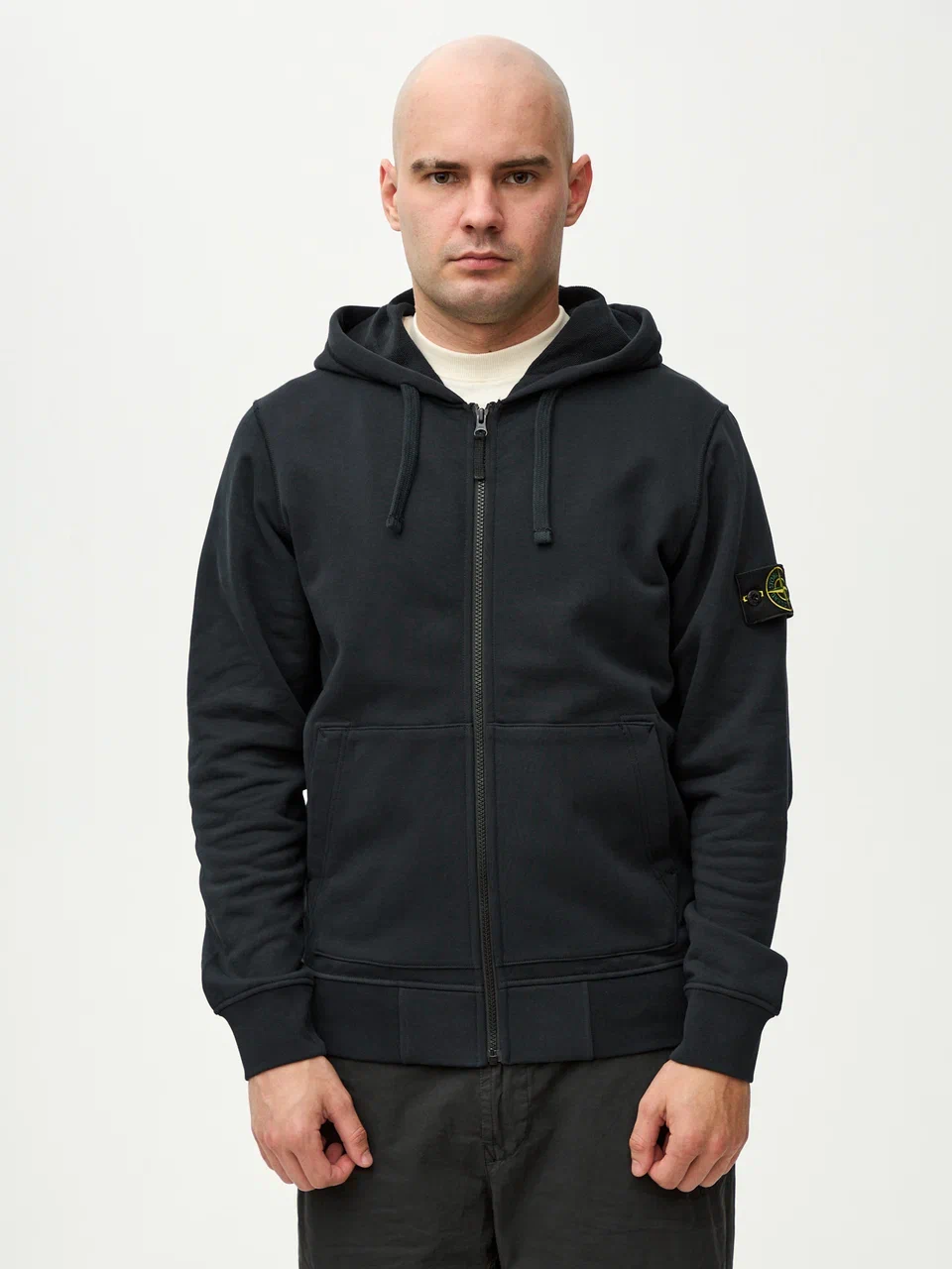 Зип худи Stone Island темно-синяя 64251 (весна-лето) - цвет Темно-синий