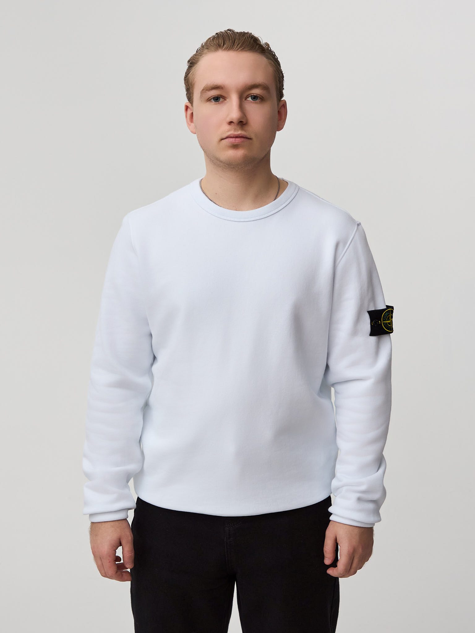 Свитшот Stone Island белый 62420 (осень-зима)