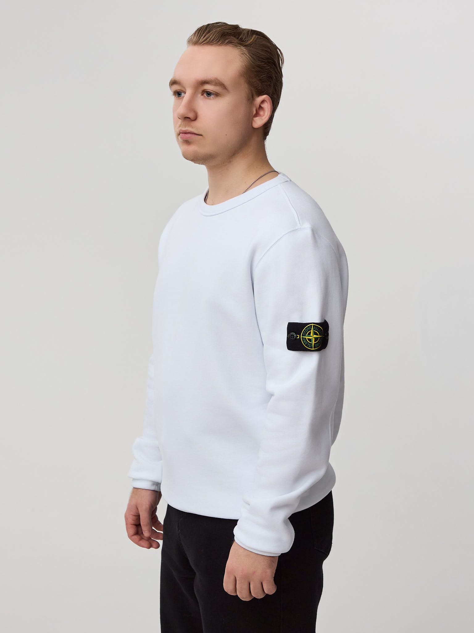 Свитшот Stone Island белый 62420 (осень-зима)
