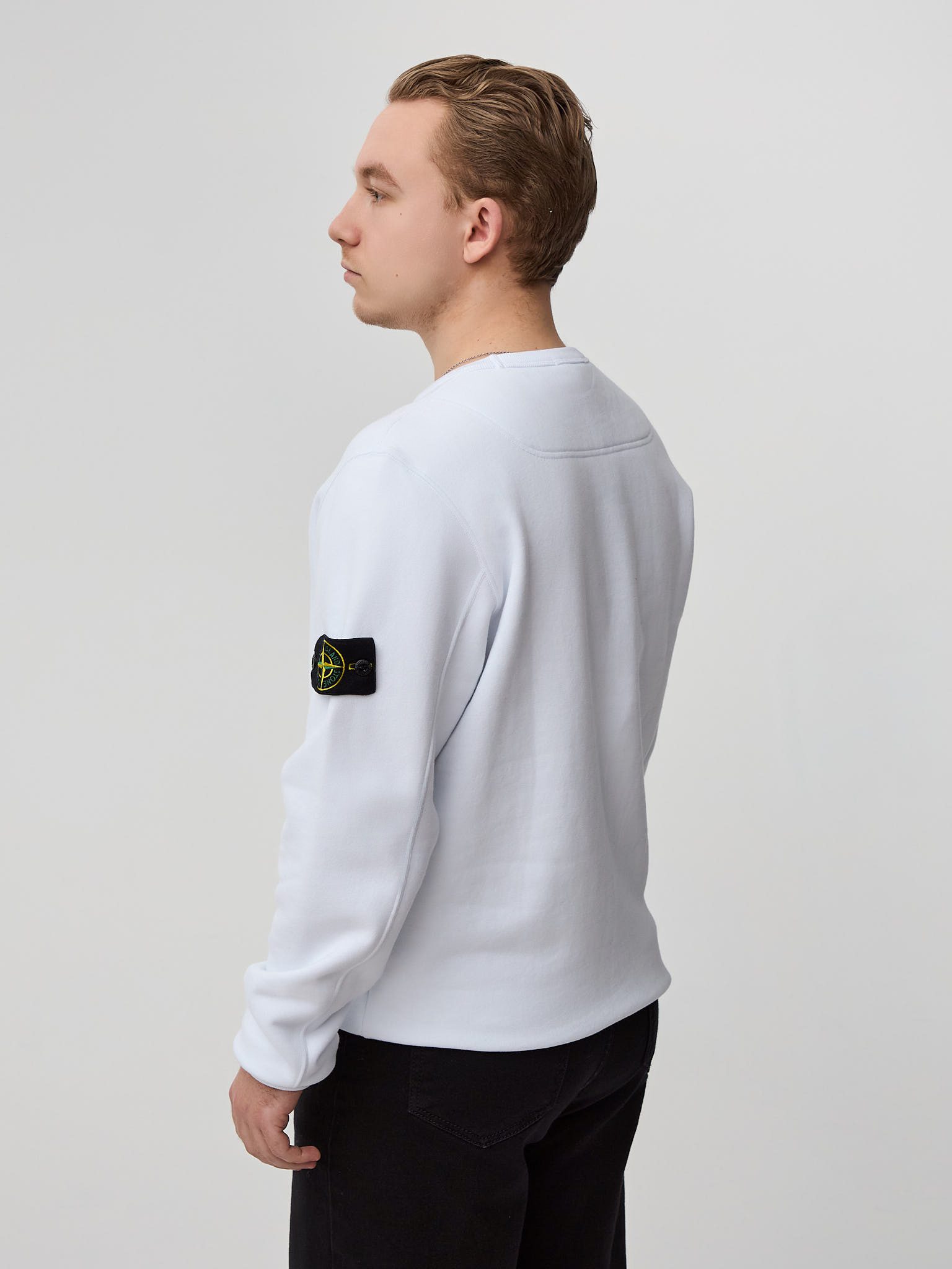 Свитшот Stone Island белый 62420 (осень-зима)