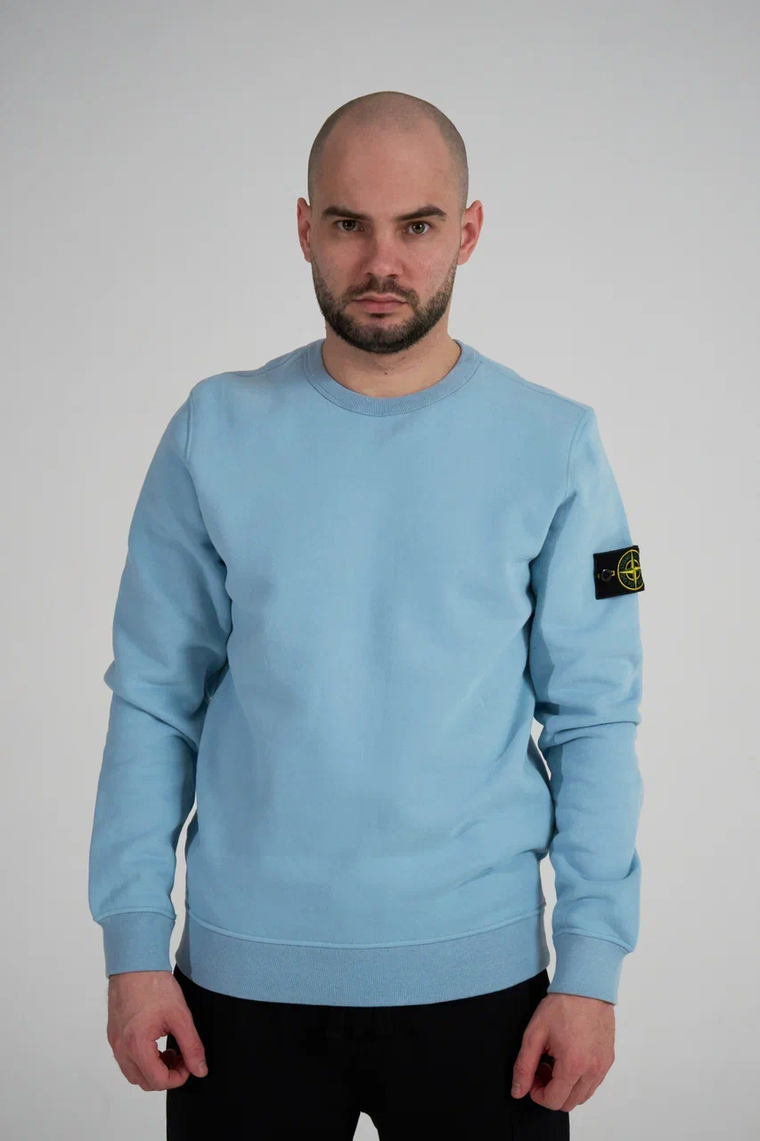 Свитшот Stone Island голубой 62420 (осень-зима) - цвет Голубой