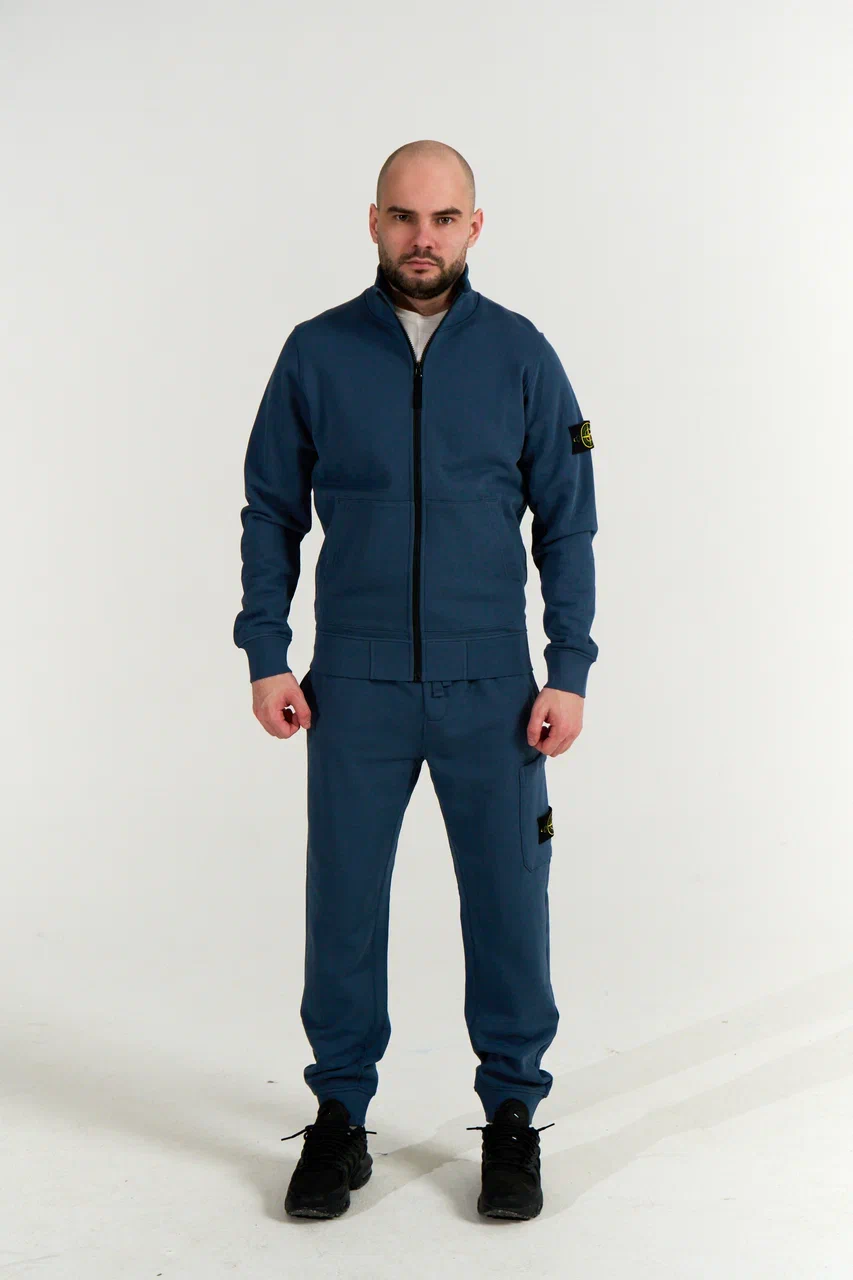 Спортивный костюм Stone Island FULL-ZIP + PANTS синий - цвет Синий