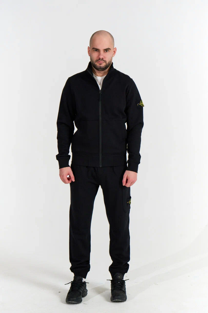 Спортивный костюм Stone Island FULL-ZIP + PANTS черный - цвет Черный