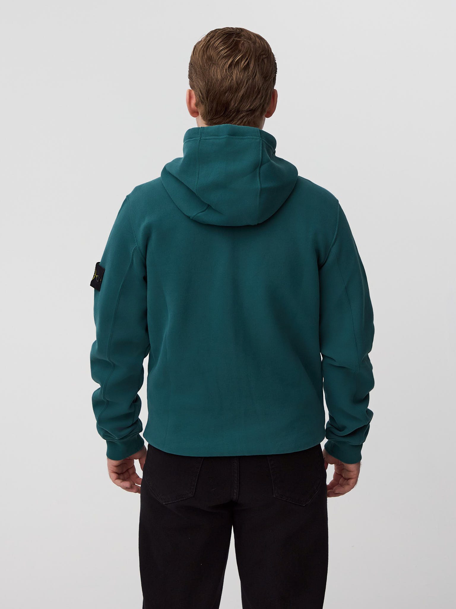 Зип худи Stone Island темно-зеленая 61620