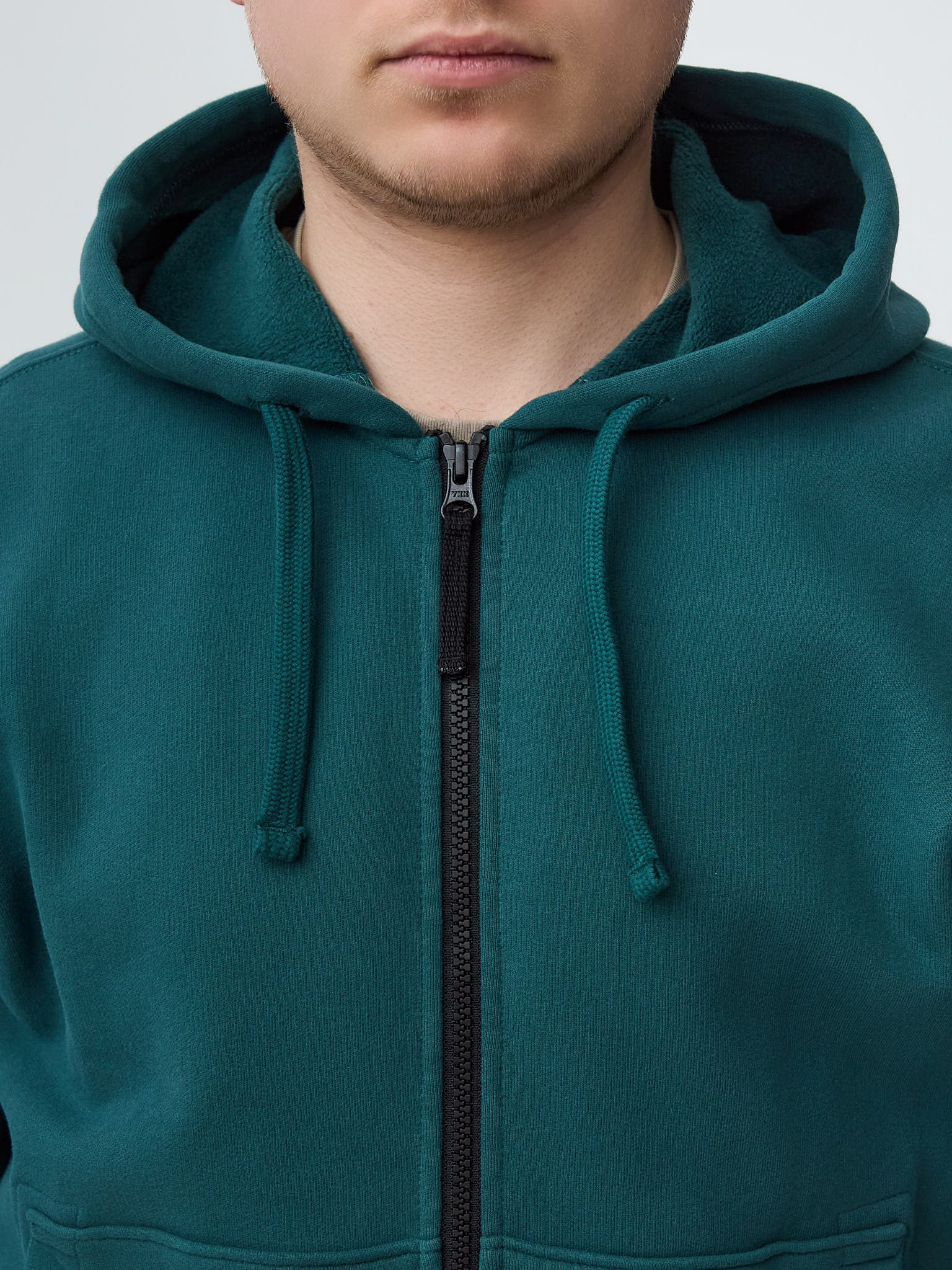 Зип худи Stone Island темно-зеленая 61620