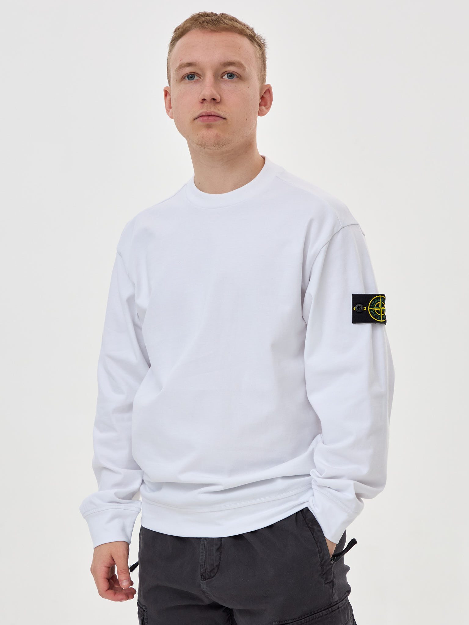 Лонгслив легкий Stone Island белый 63750 - цвет Белый