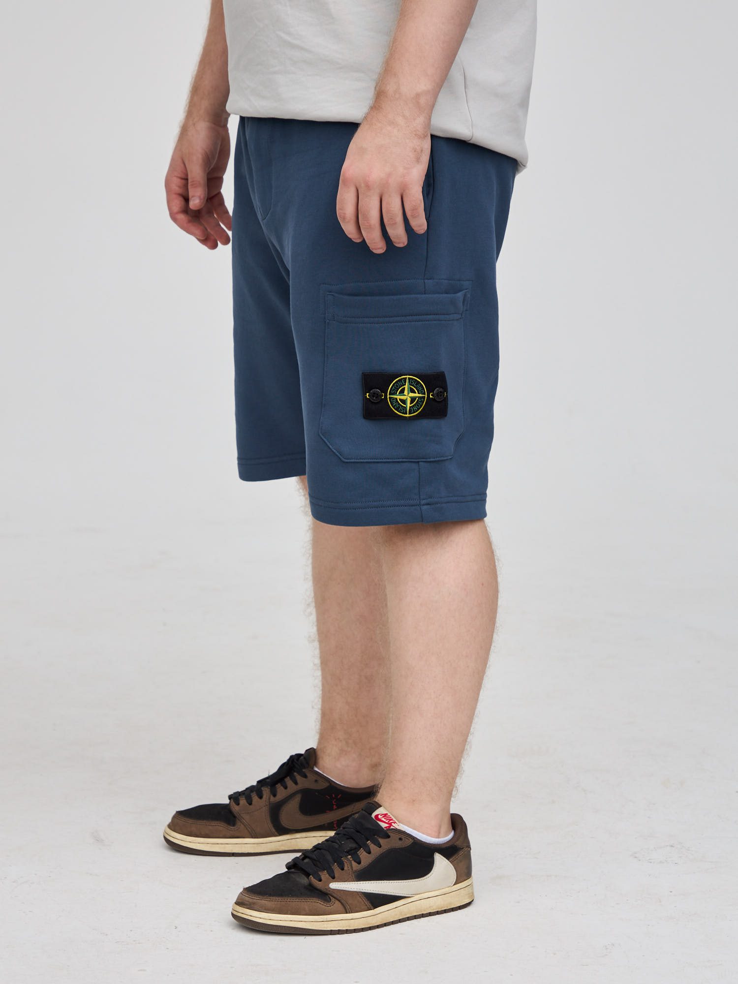 Шорты спортивные Stone Island синие 64651 - цвет Синий