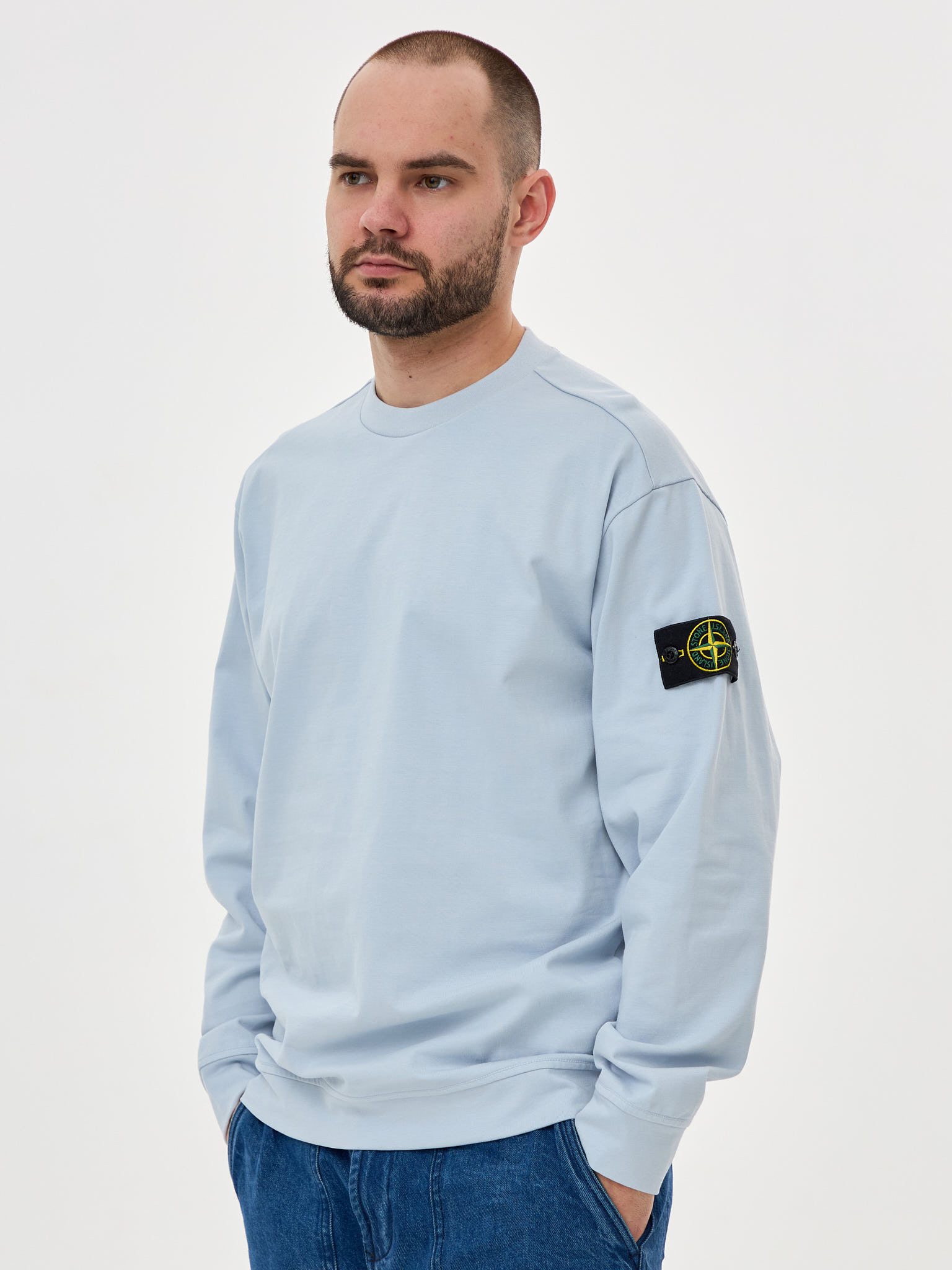 Лонгслив легкий Stone Island светло-серый 63750 - цвет Светло-серый