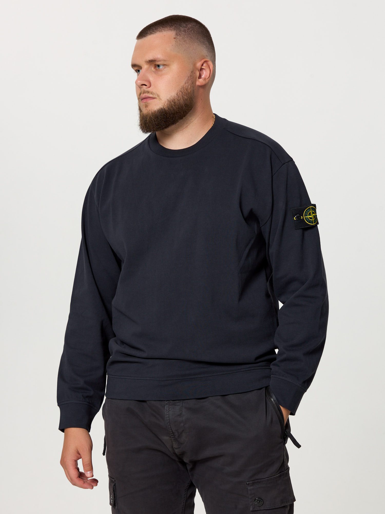 Лонгслив легкий Stone Island темно-синий 63750 - цвет Темно-синий