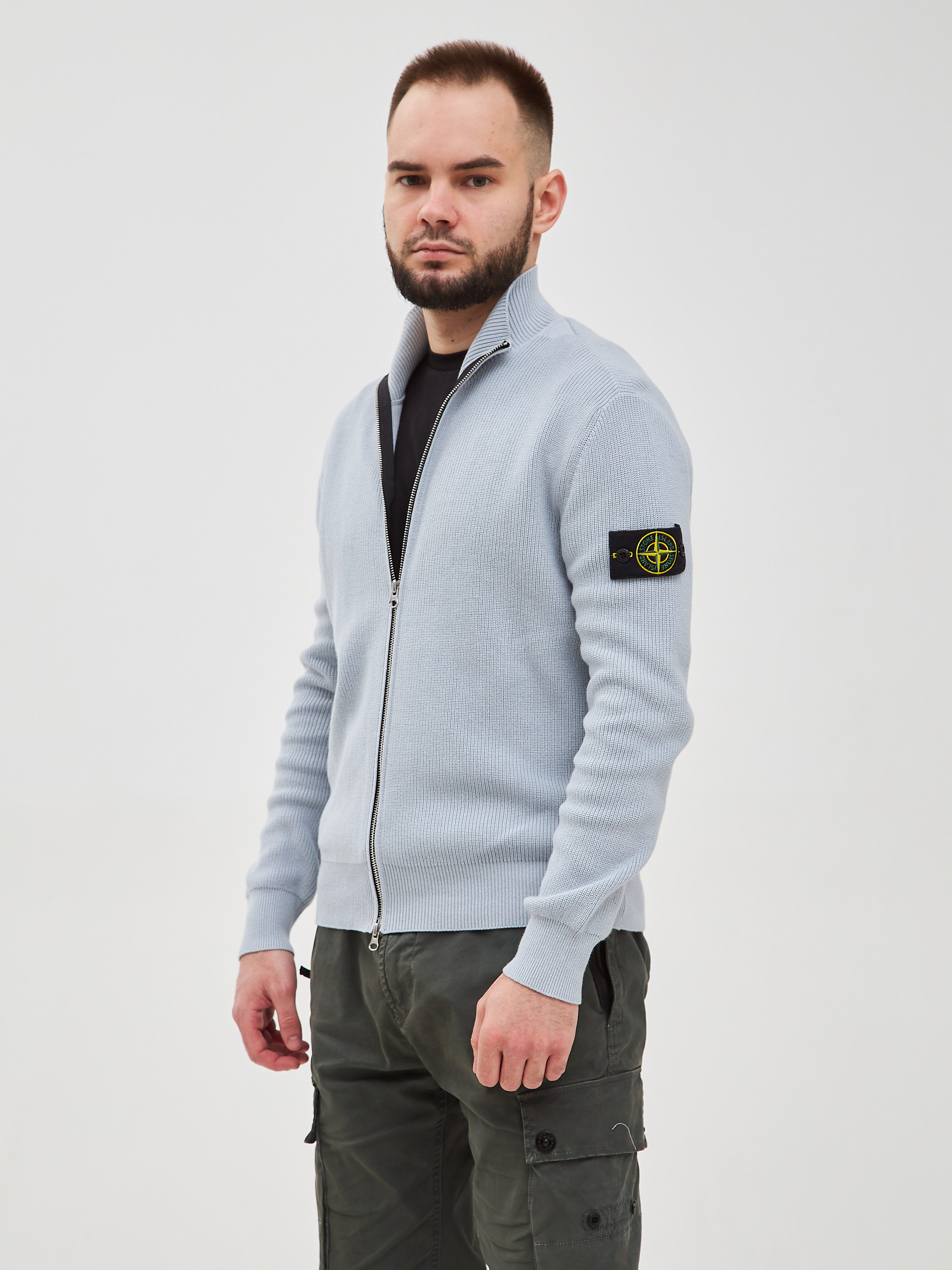 Кардиган Stone Island 526D8 светло-серый (весна-лето) - цвет Светло-серый