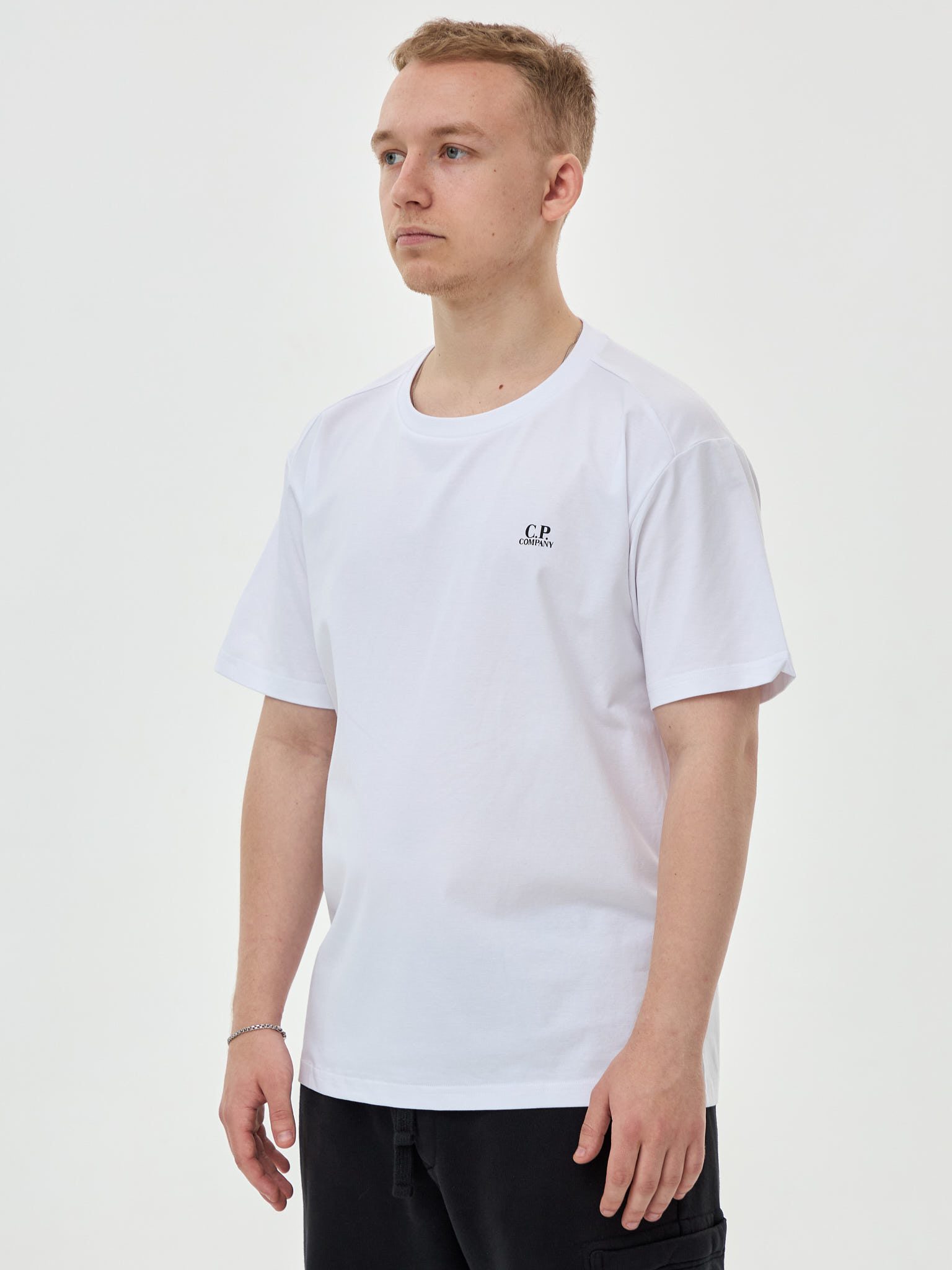 Футболка C.P. COMPANY mini logo 4836 белая - цвет Серый