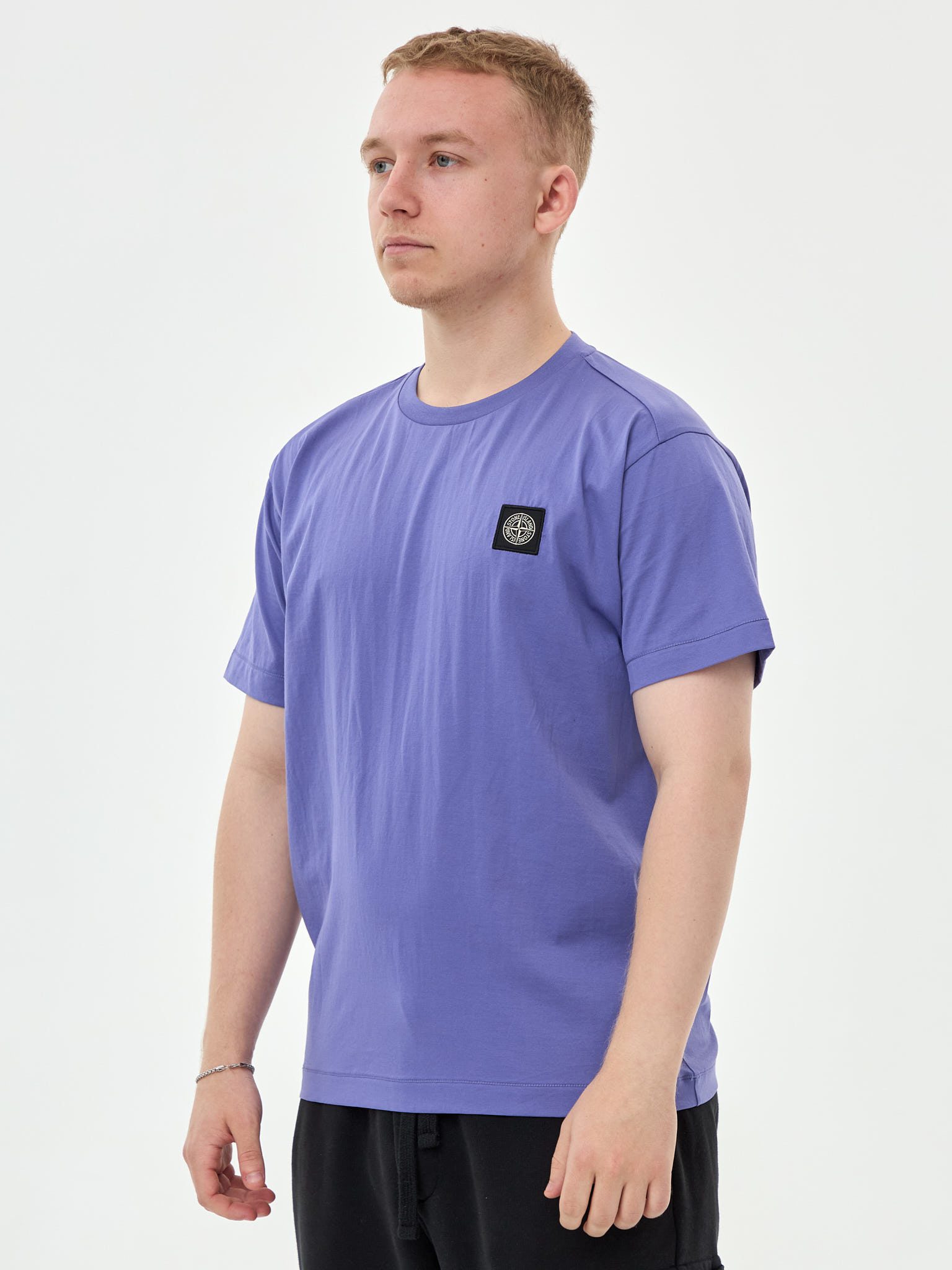 Футболка Stone Island PATCH PROGRAM 24113 лавандовая - цвет Фиолетовый