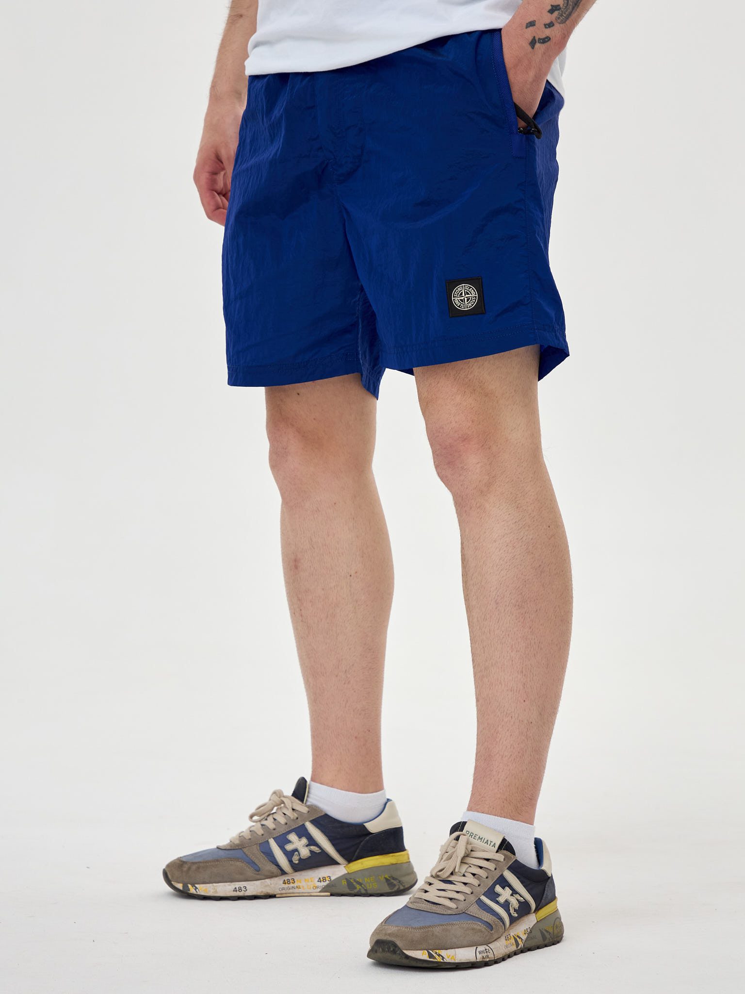 Шорты плавательные Stone Island NYLON METAL B0243 ярко-синие - цвет Синий