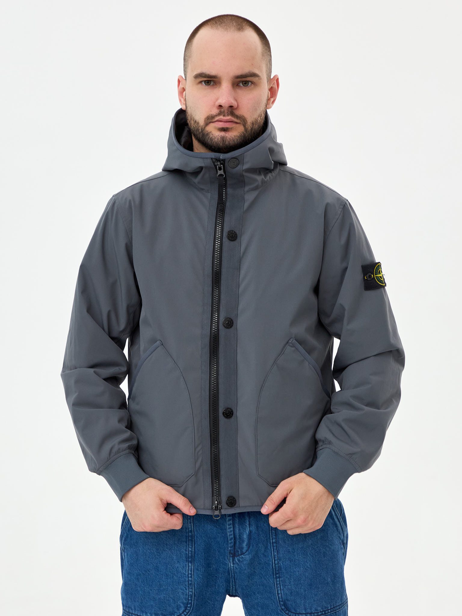 Ветровка утепленная Stone Island SOFT SHELL with Primaloft 41027 темно-серая - цвет Темно-серый
