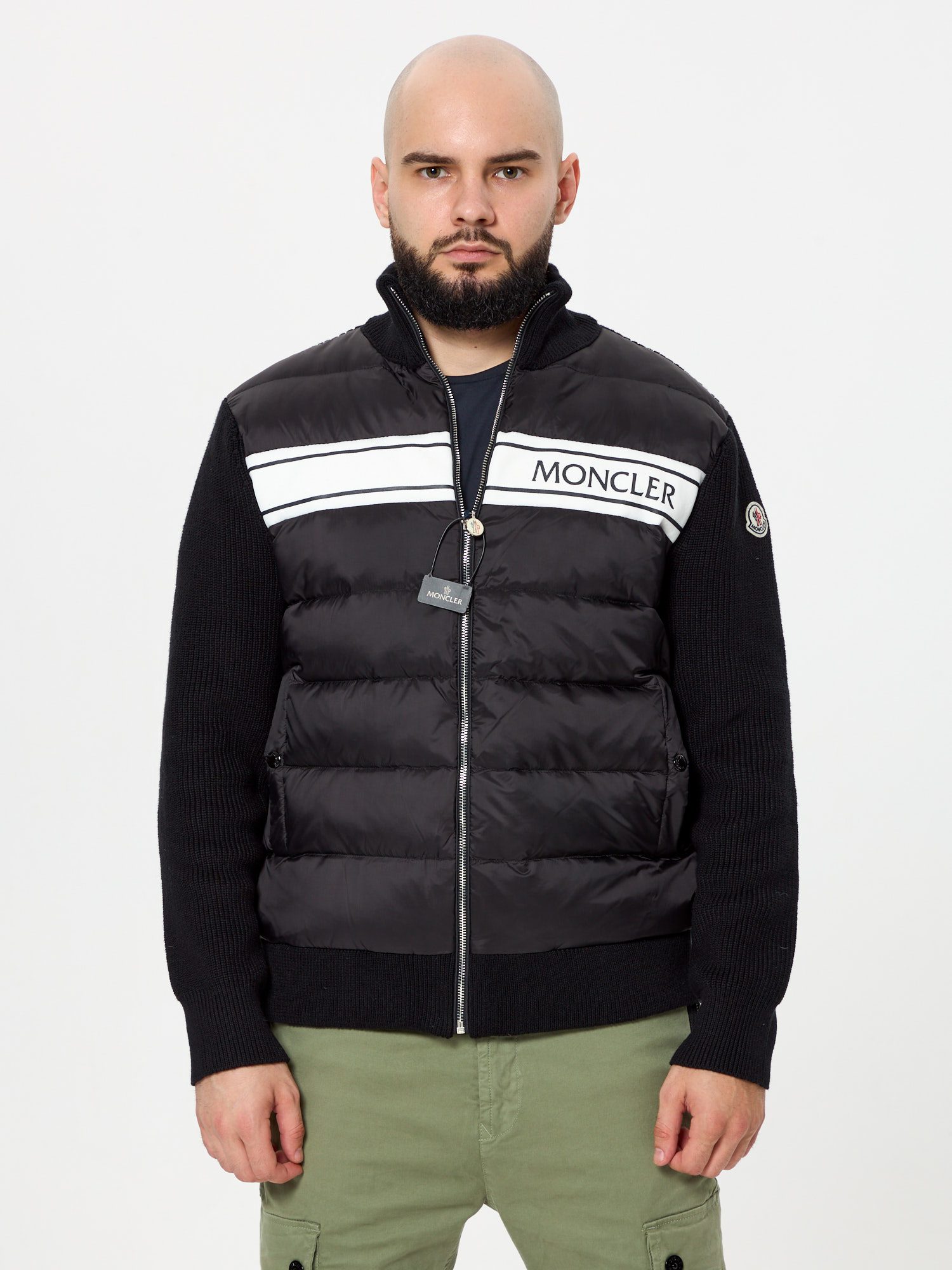 Кардиган комбинированный Moncler чёрный - цвет Черный