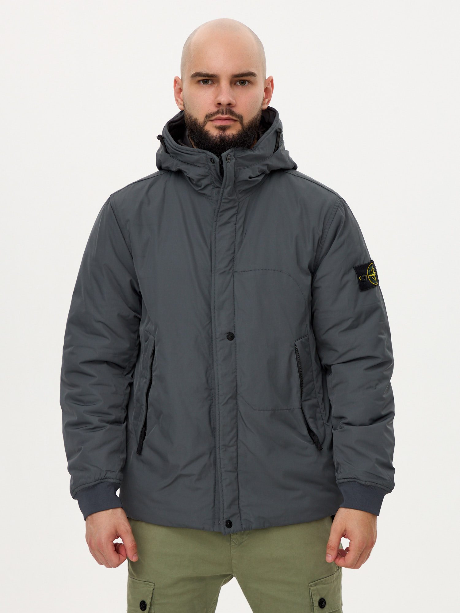 Куртка зимняя Stone Island Micro Twill WITH PRIMALOFT 41826 темно-серая - цвет Темно-серый