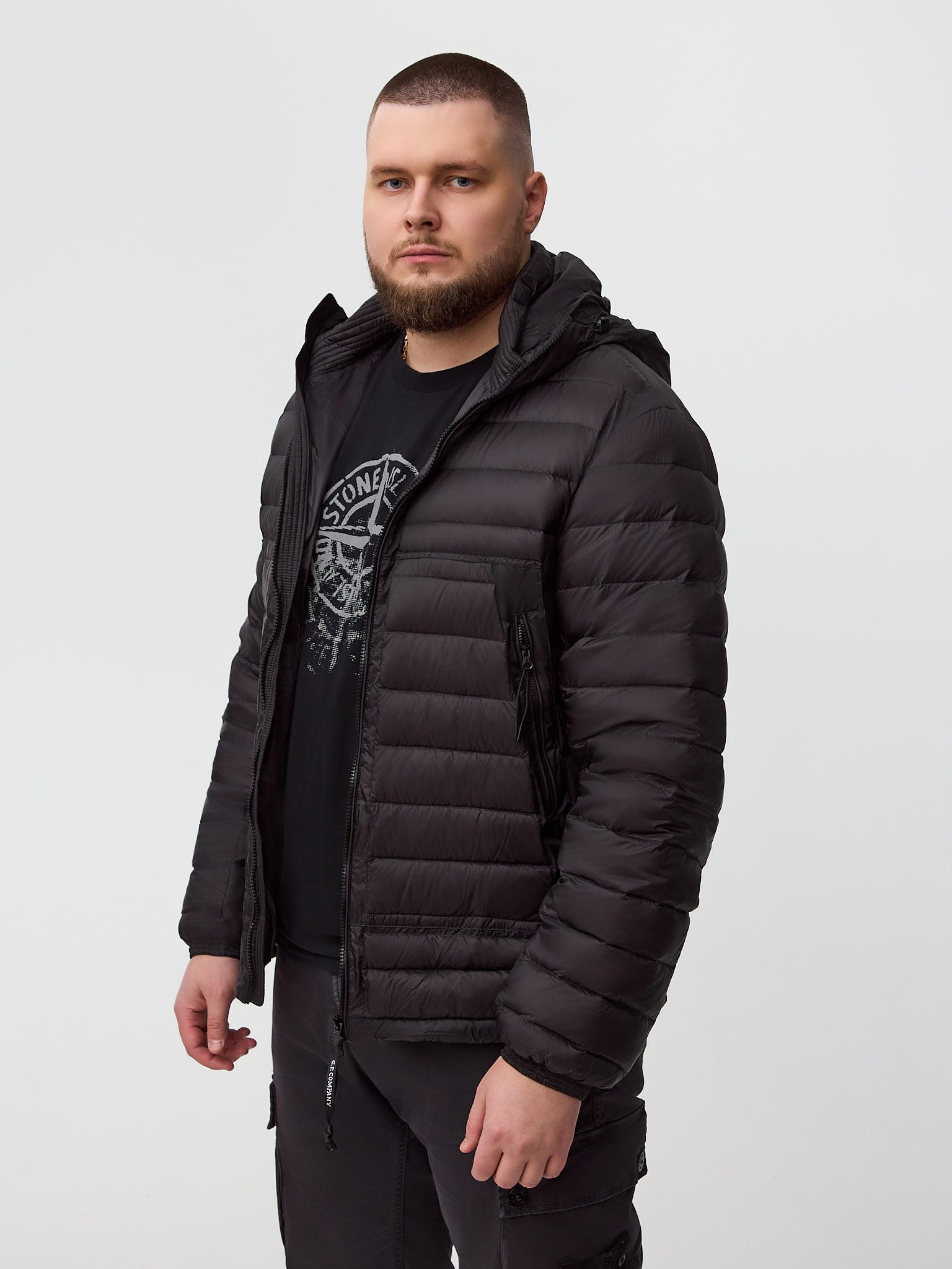 Пуховая куртка легкая C.P. Company D.D. SHELL Goggle jacket черная