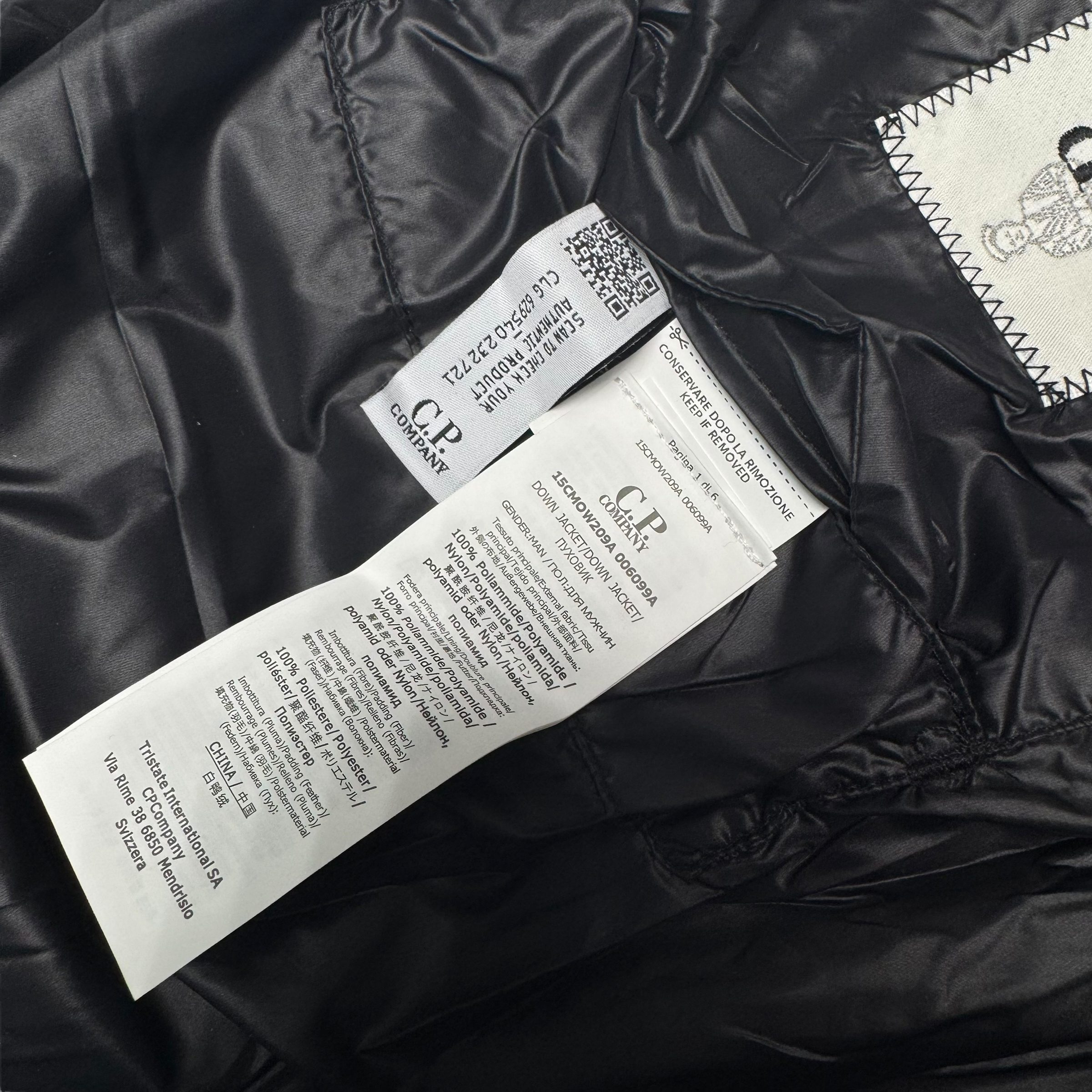 Пуховая куртка легкая C.P. Company D.D. SHELL Goggle jacket черная