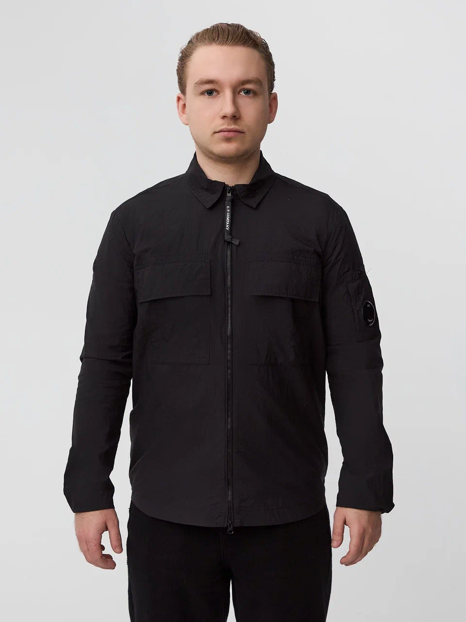 Рубашка легкая C.P. Company Nylon Overshirt черная - цвет Черный