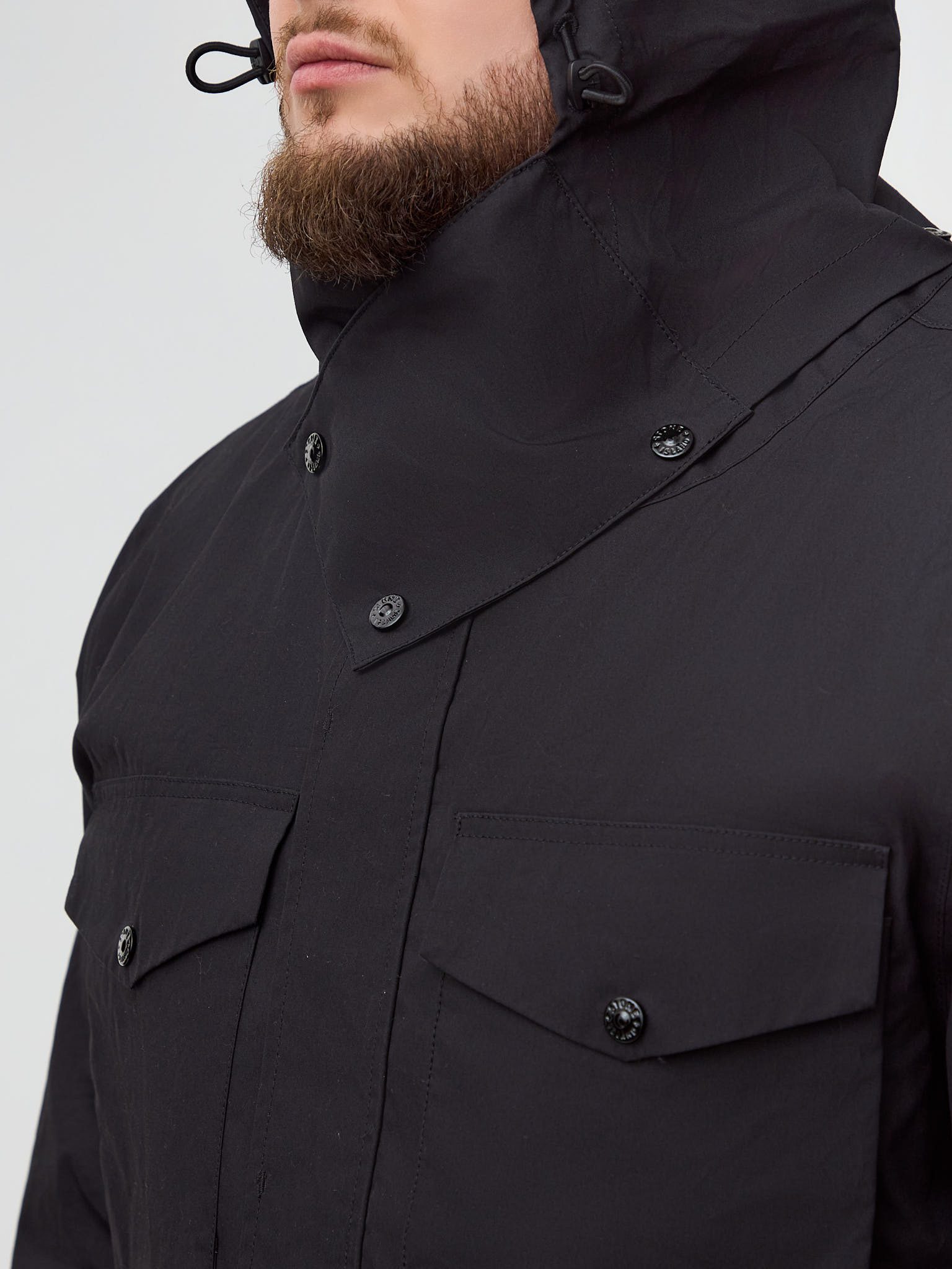 Куртка Stone Island O-VENTILE GHOST PIECE 437F1 с подкладом черная