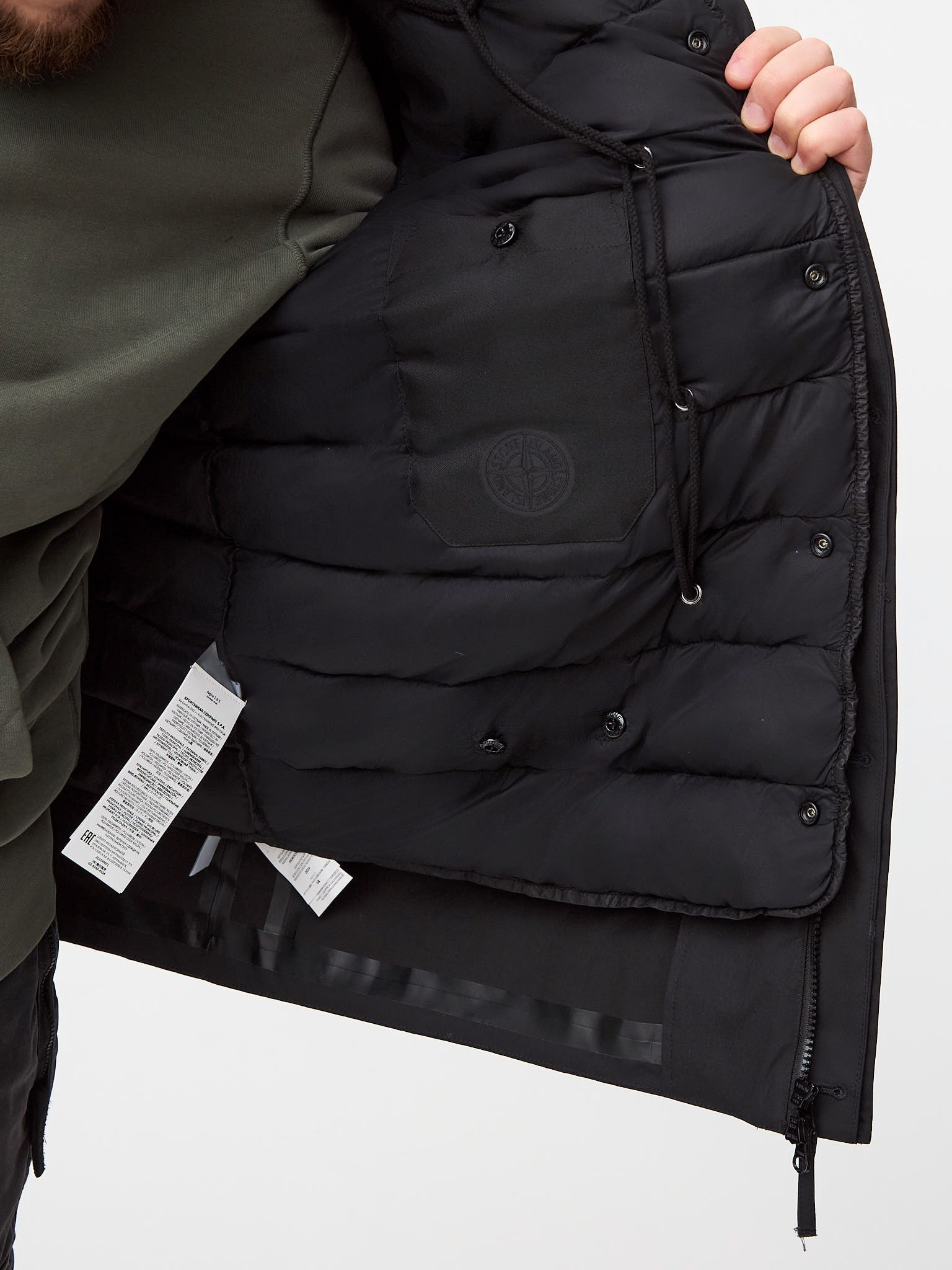 Куртка Stone Island O-VENTILE GHOST PIECE 437F1 с подкладом черная