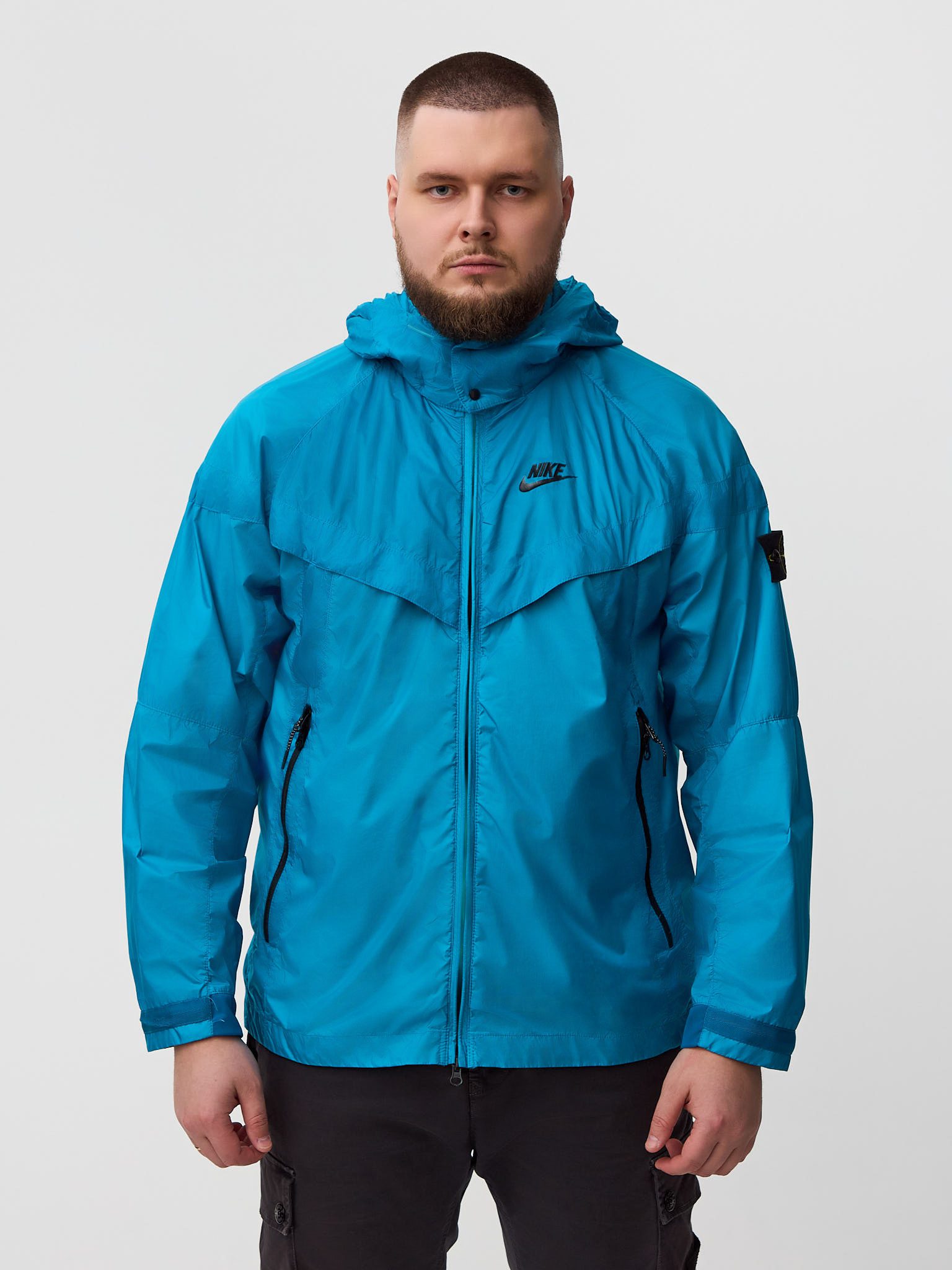Ветровка Nike x Stone Island Hyperlight Membrana Windrunner (PACKABLE) голубая