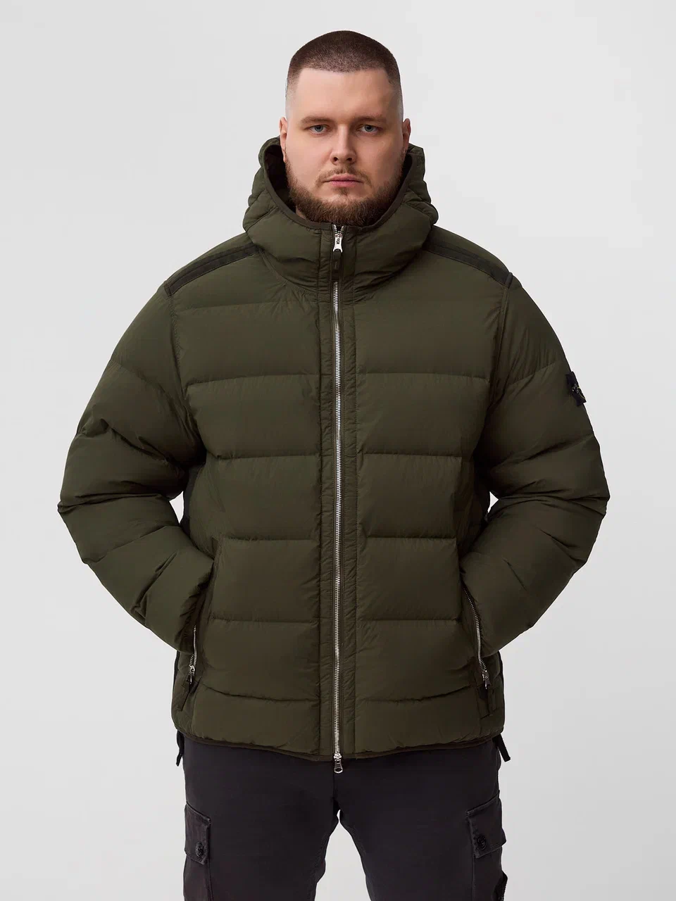 Пуховик Stone Island SEAMLESS TUNELL NYLON DOWN-TC хаки - цвет Зеленый (хаки)