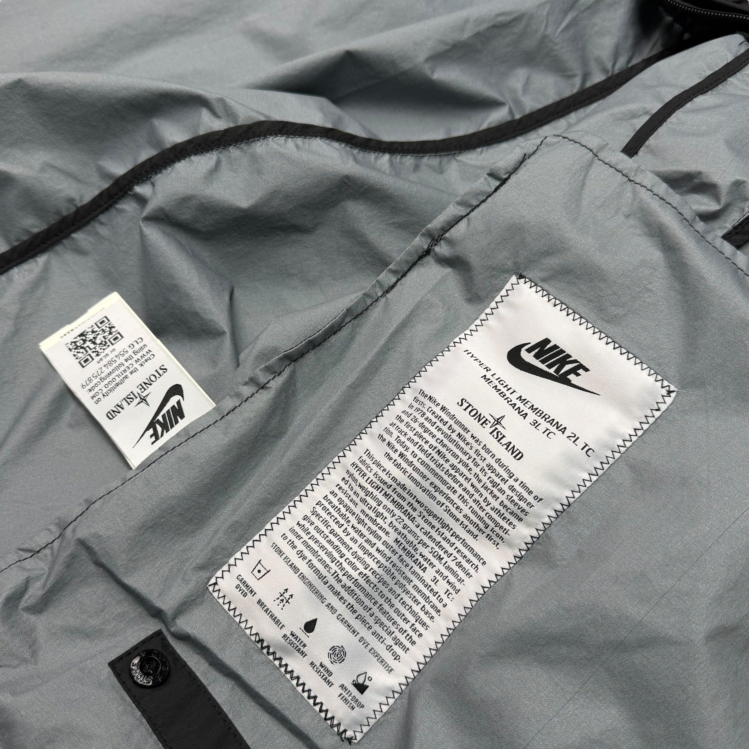 Ветровка Nike x Stone Island Hyperlight Membrana Windrunner (PACKABLE) черная