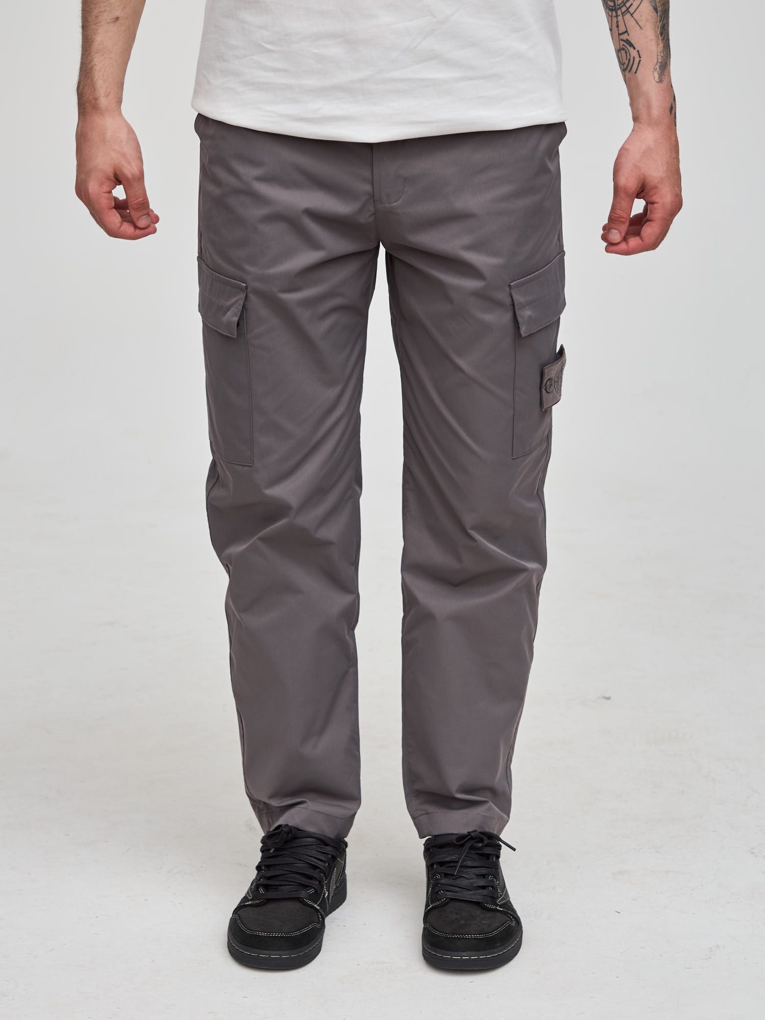 Штаны карго Stone Island Ghost Peace серо-бежевые