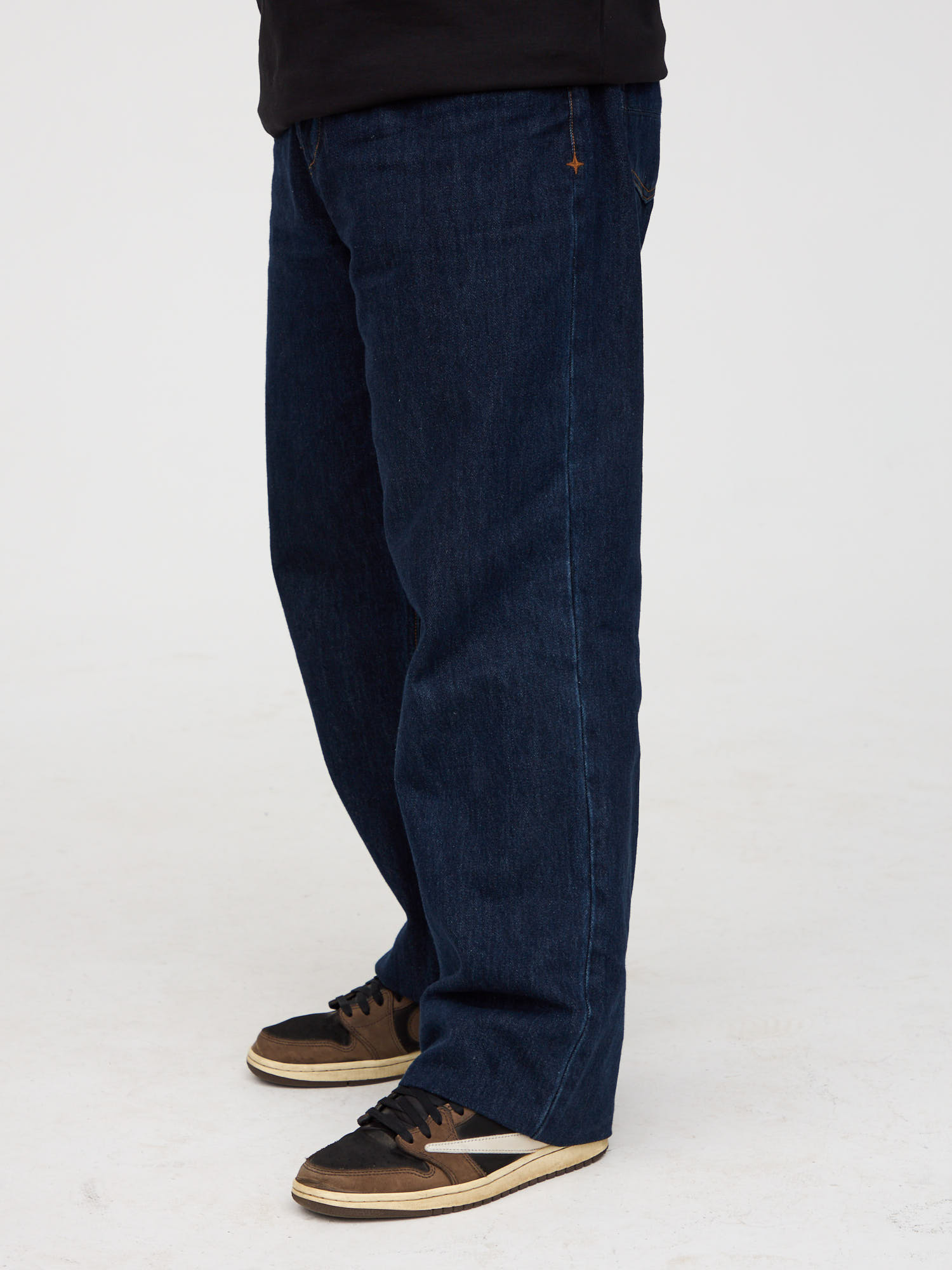 Джинсы Stone Island Indigo Denim-Raw Oz Loose темно-синие - цвет Синий