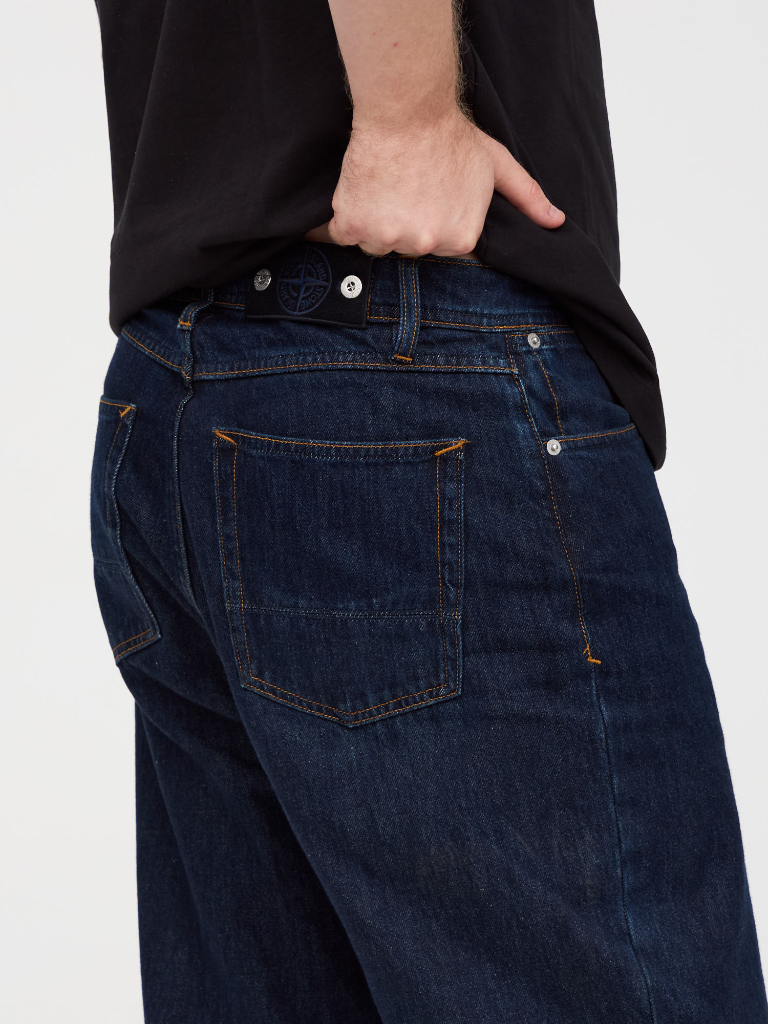 Джинсы Stone Island Indigo Denim-Raw Oz Loose темно-синие