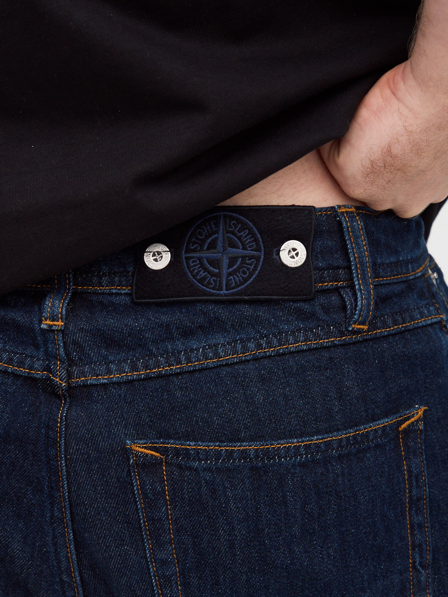 Джинсы Stone Island Indigo Denim-Raw Oz Loose темно-синие