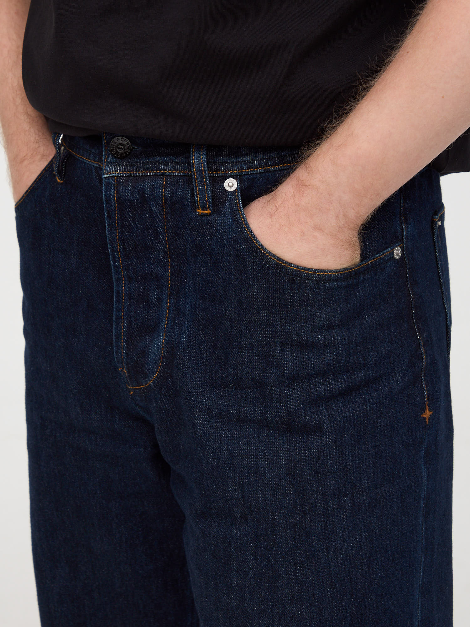 Джинсы Stone Island Indigo Denim-Raw Oz Loose темно-синие
