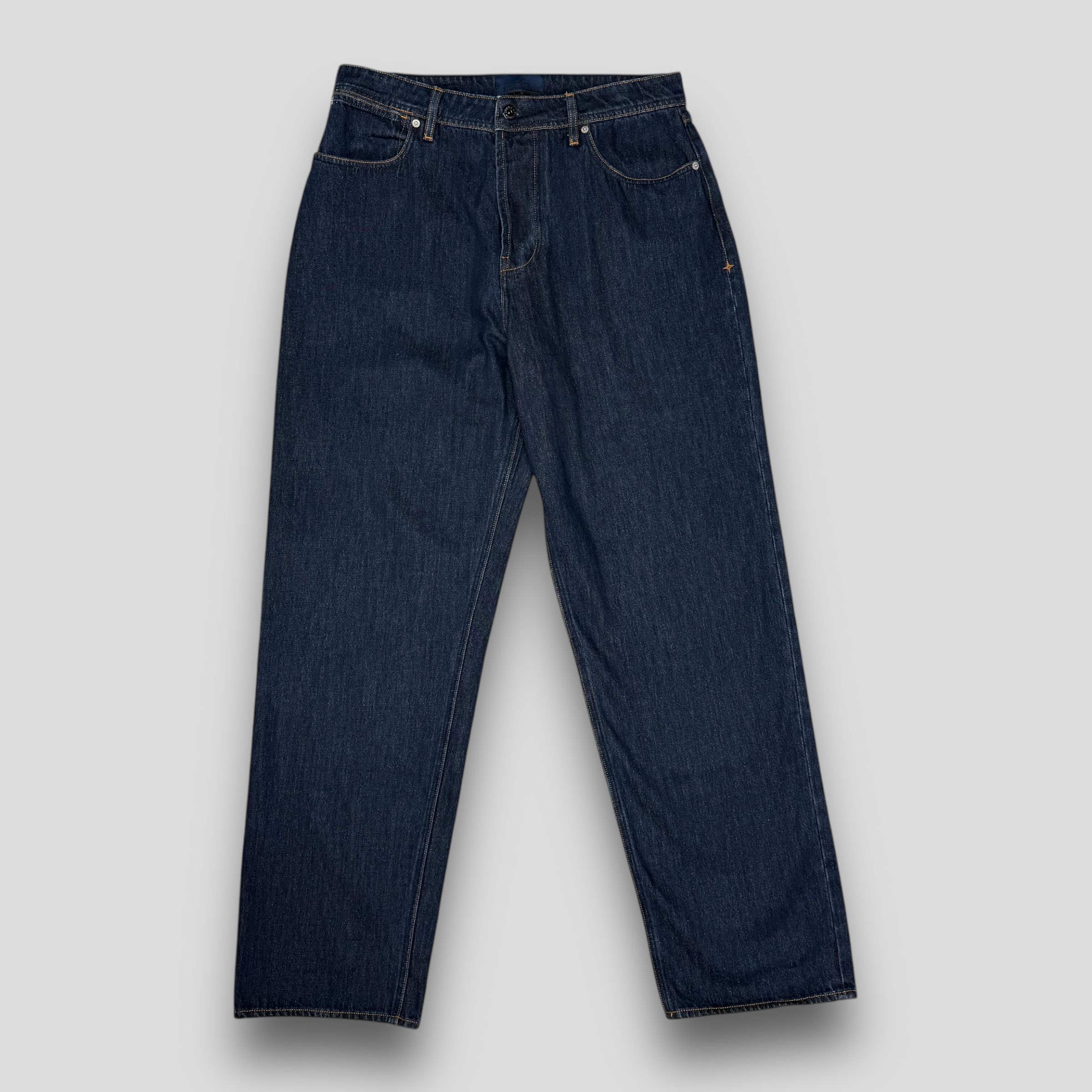 Джинсы Stone Island Indigo Denim-Raw Oz Loose темно-синие