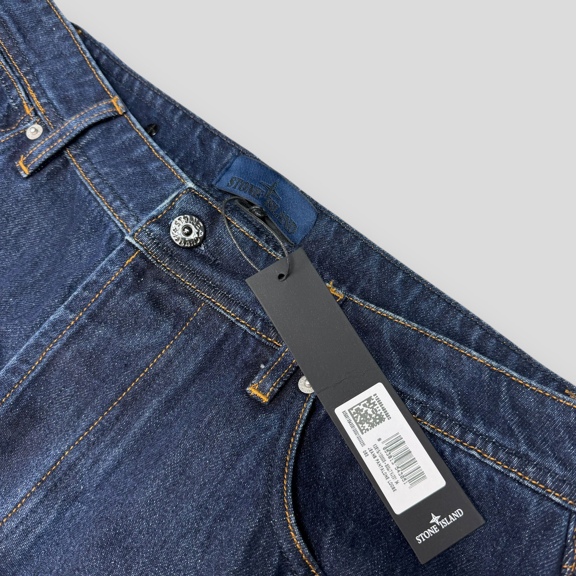 Джинсы Stone Island Indigo Denim-Raw Oz Loose темно-синие