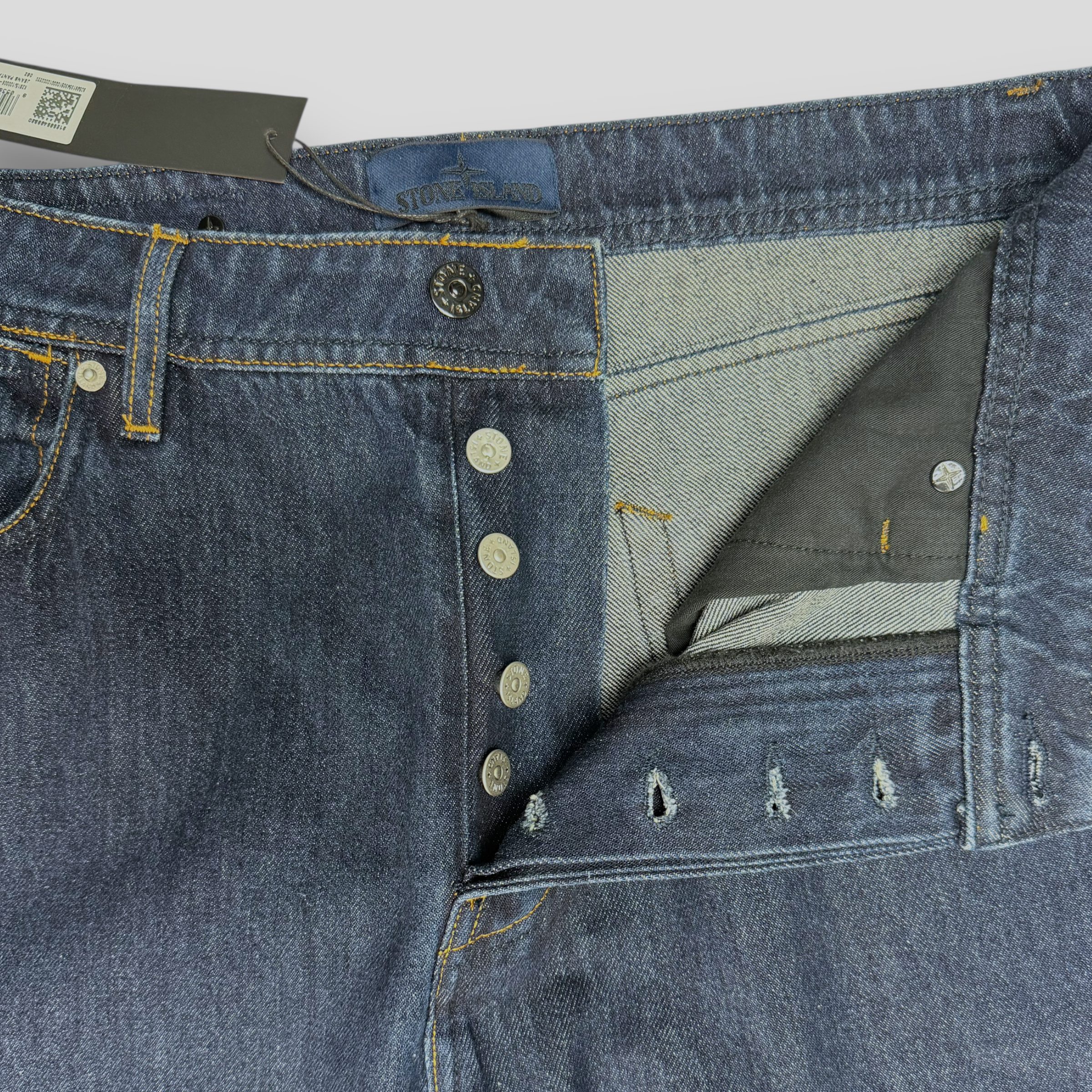 Джинсы Stone Island Indigo Denim-Raw Oz Loose темно-синие