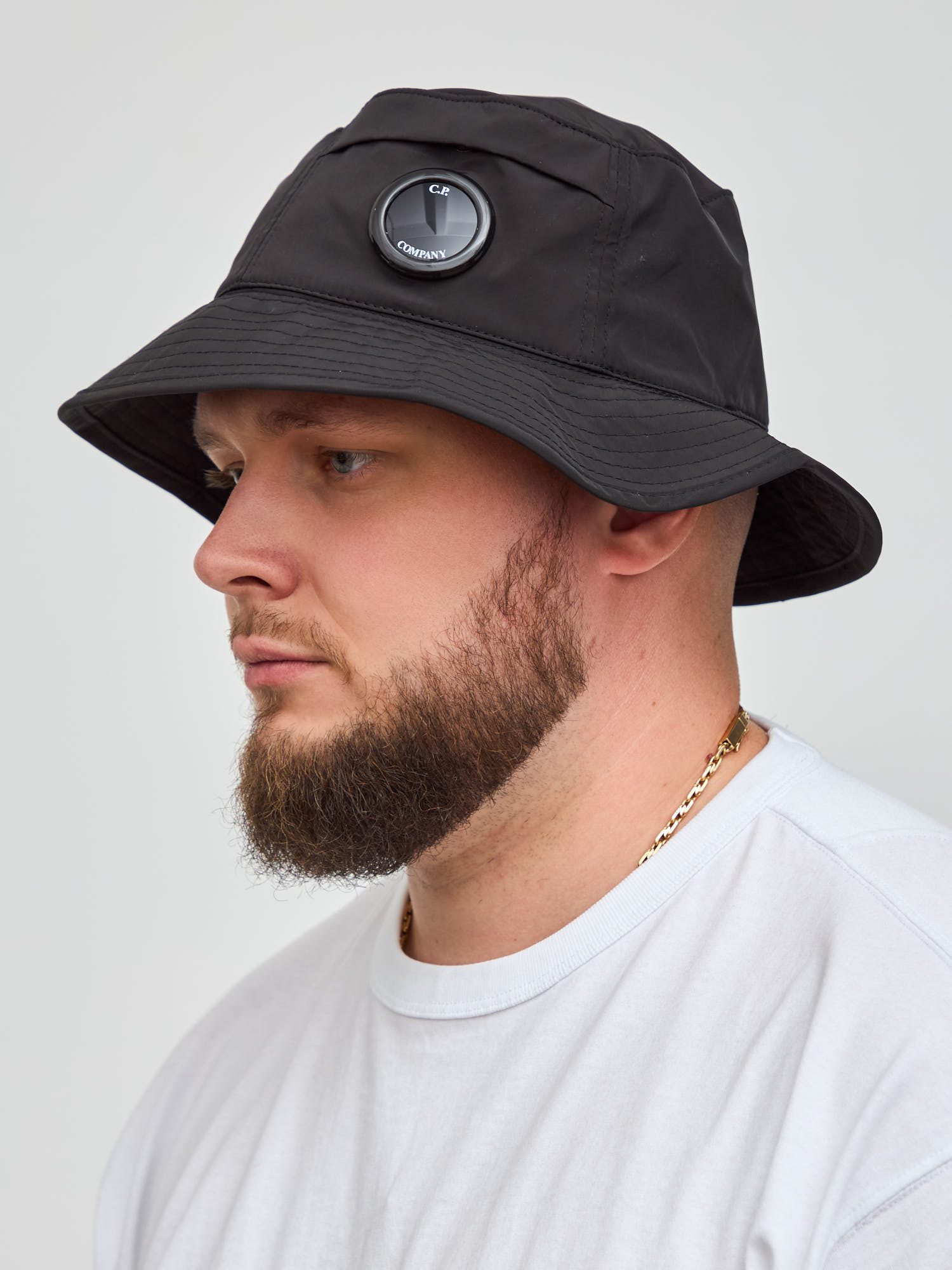 Панама C.P. Company Lens Bucket Hat черная - цвет Черный