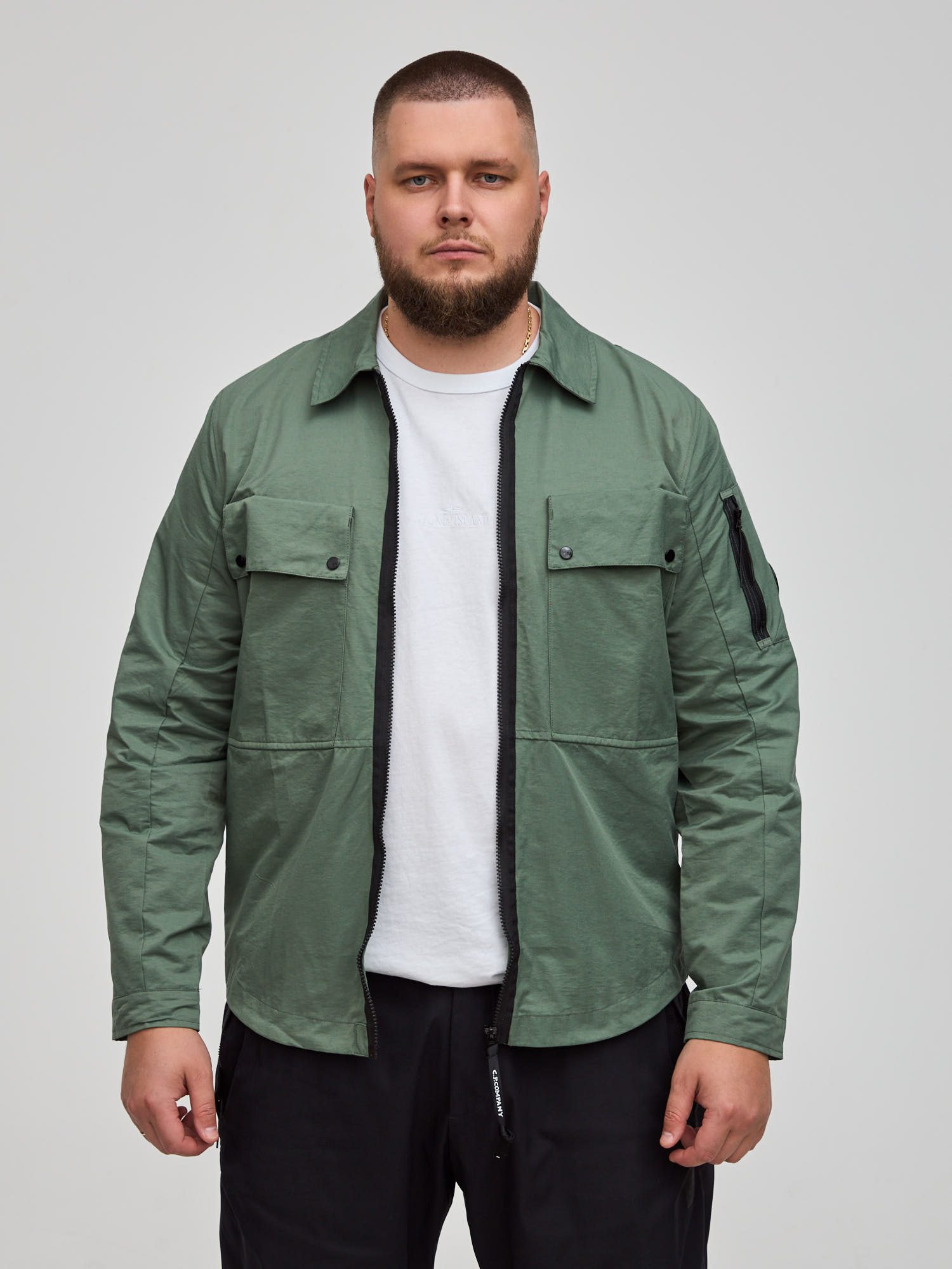 Рубашка легкая C.P. Company Lens Overshirt зеленый