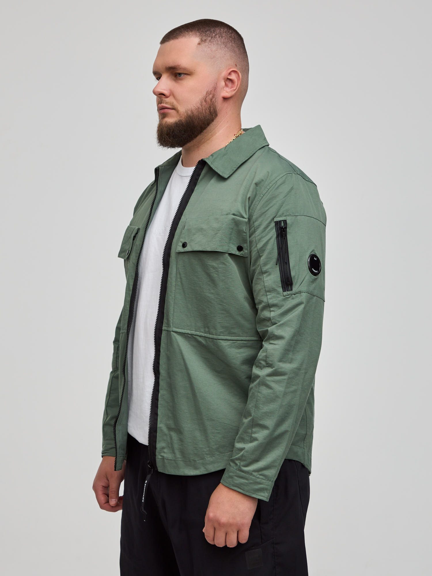 Рубашка легкая C.P. Company Lens Overshirt зеленый