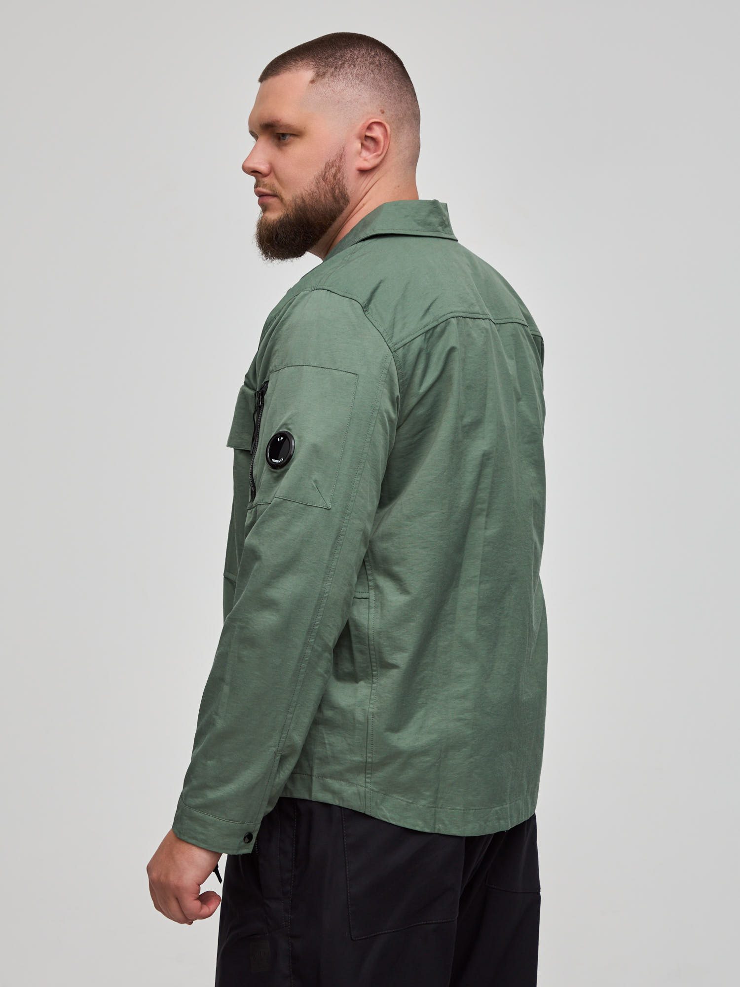 Рубашка легкая C.P. Company Lens Overshirt зеленый